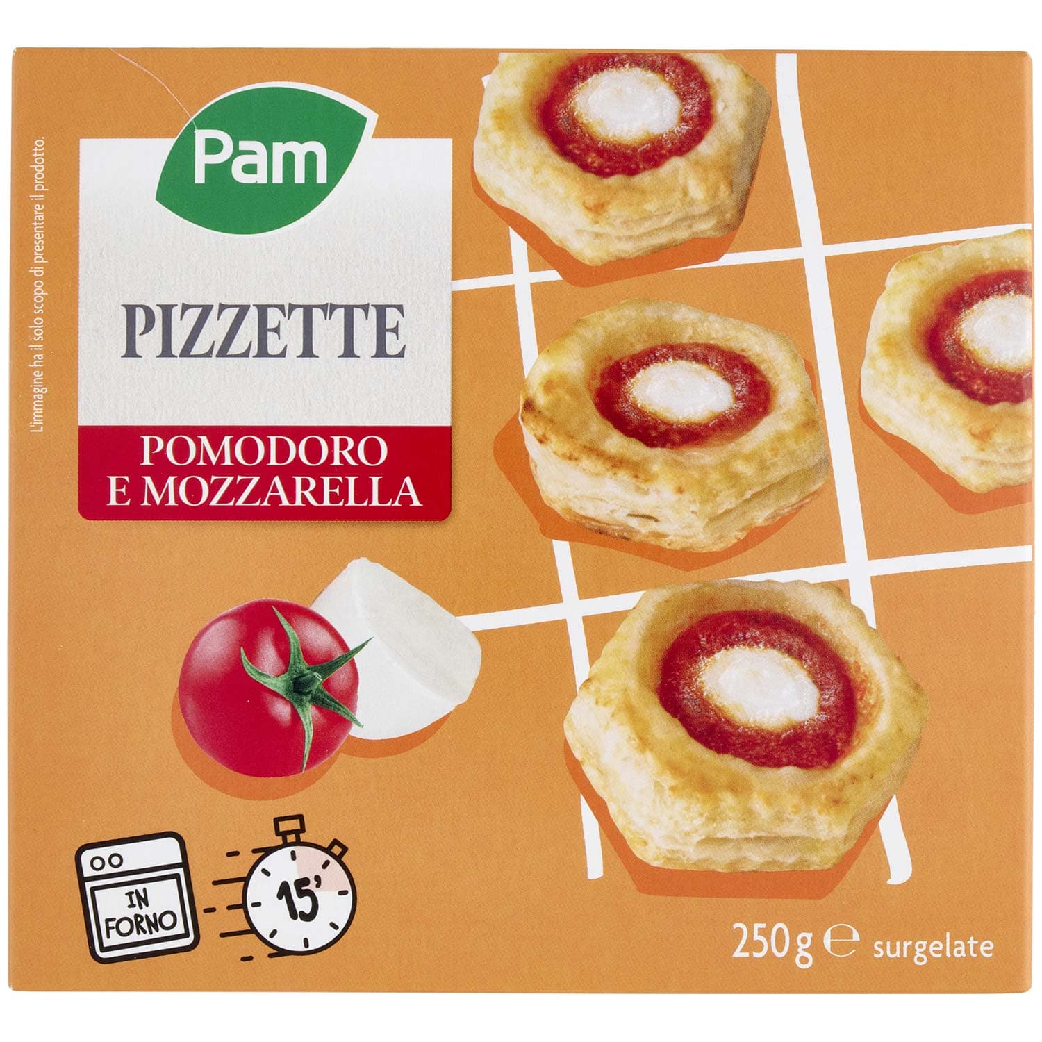 PAM Pizzette Pomodoro e Mozzarella surgelate 250 g – immagine 2