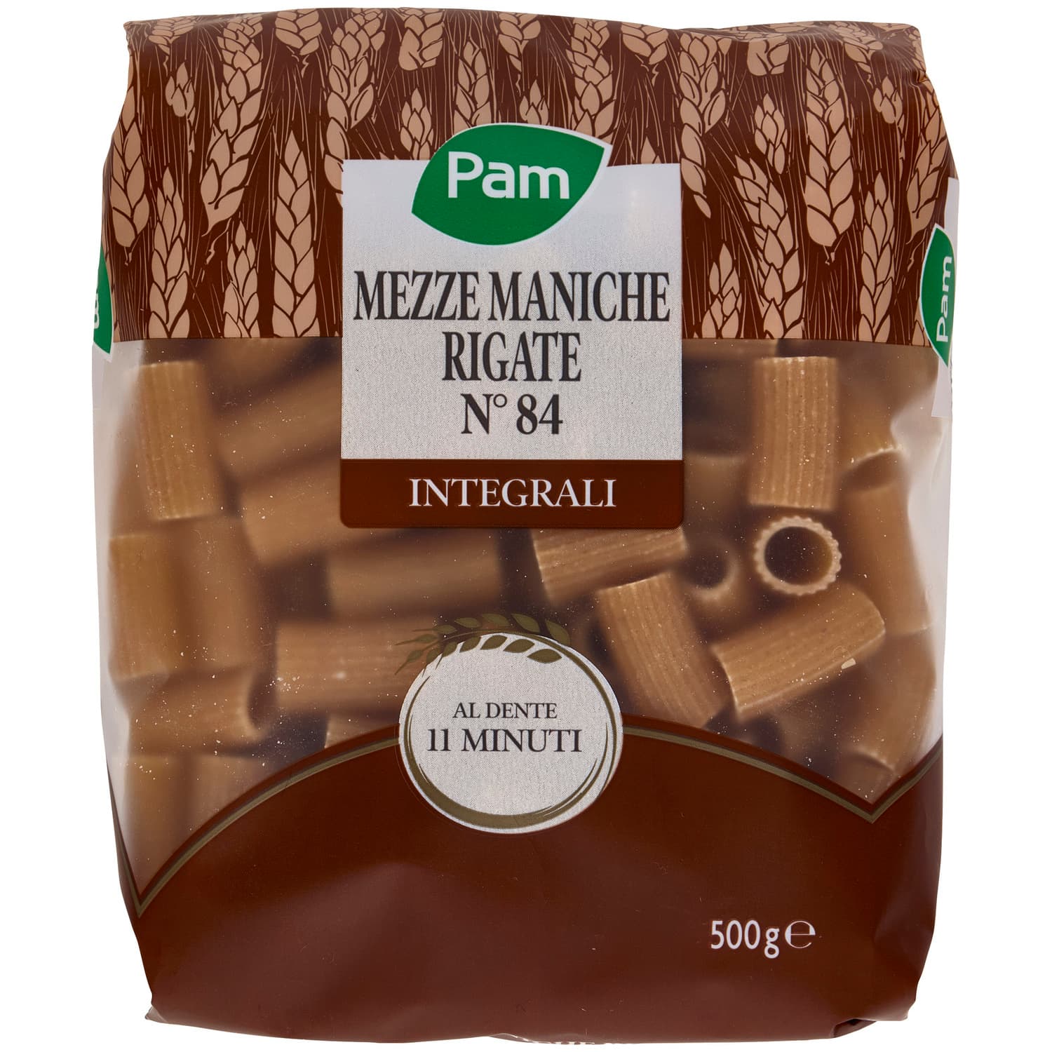 PAM Mezze Maniche Rigate N° 84 Integrali 500 g – immagine 2