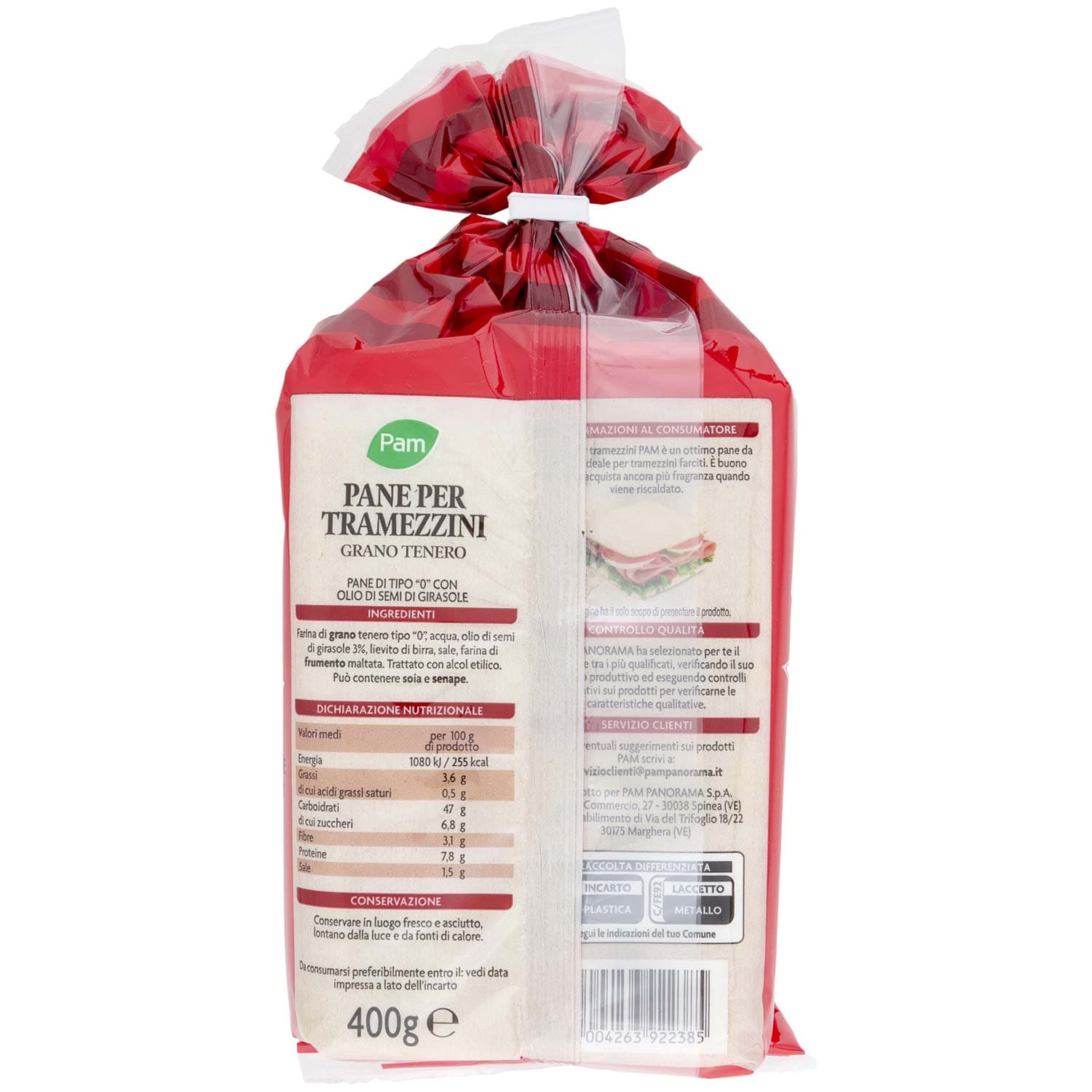 PAM Pane per Tramezzini Grano Tenero 400 g – immagine 4