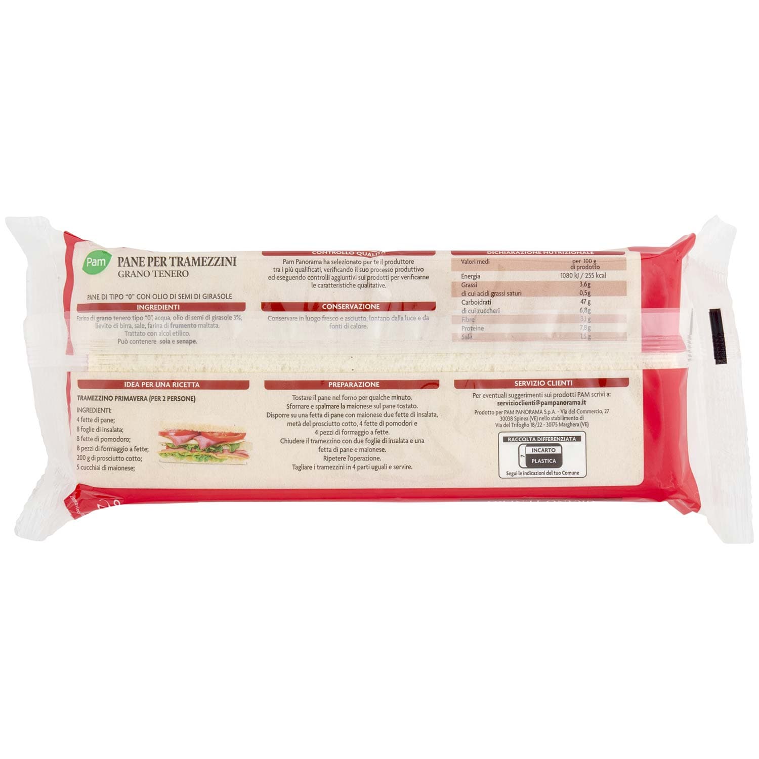 PAM Pane per Tramezzini Grano Tenero 250 g – immagine 4