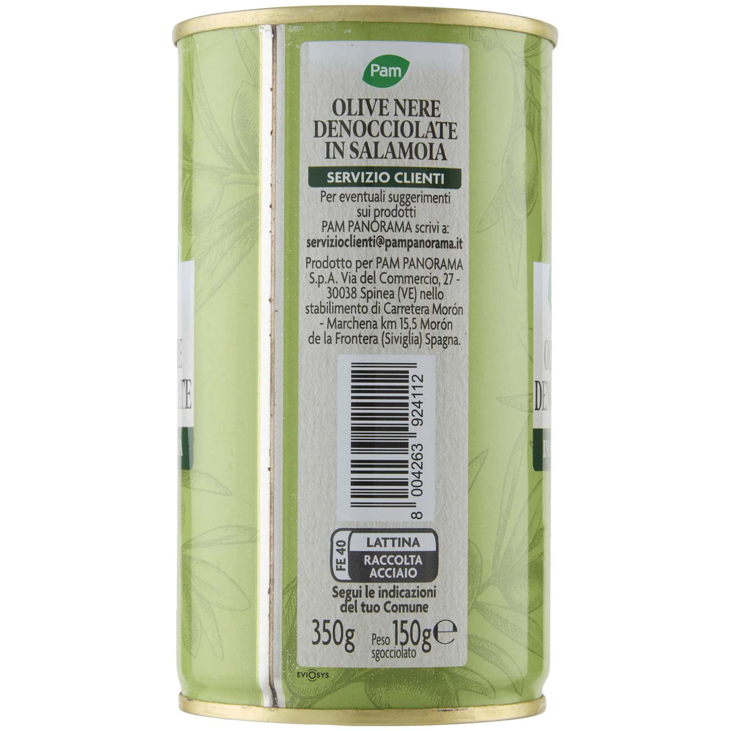 PAM Olive Nere Denocciolate in Salamoia 350 g – immagine 3