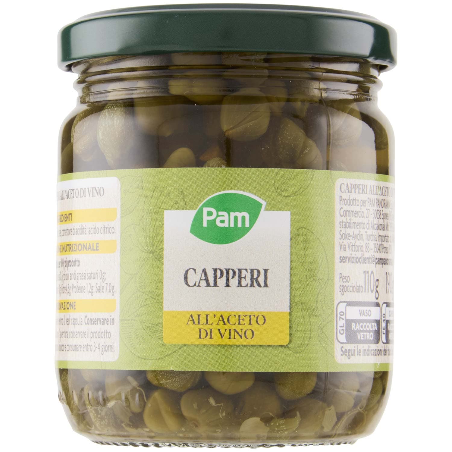 PAM Capperi all'Aceto di Vino 190 g – immagine 2