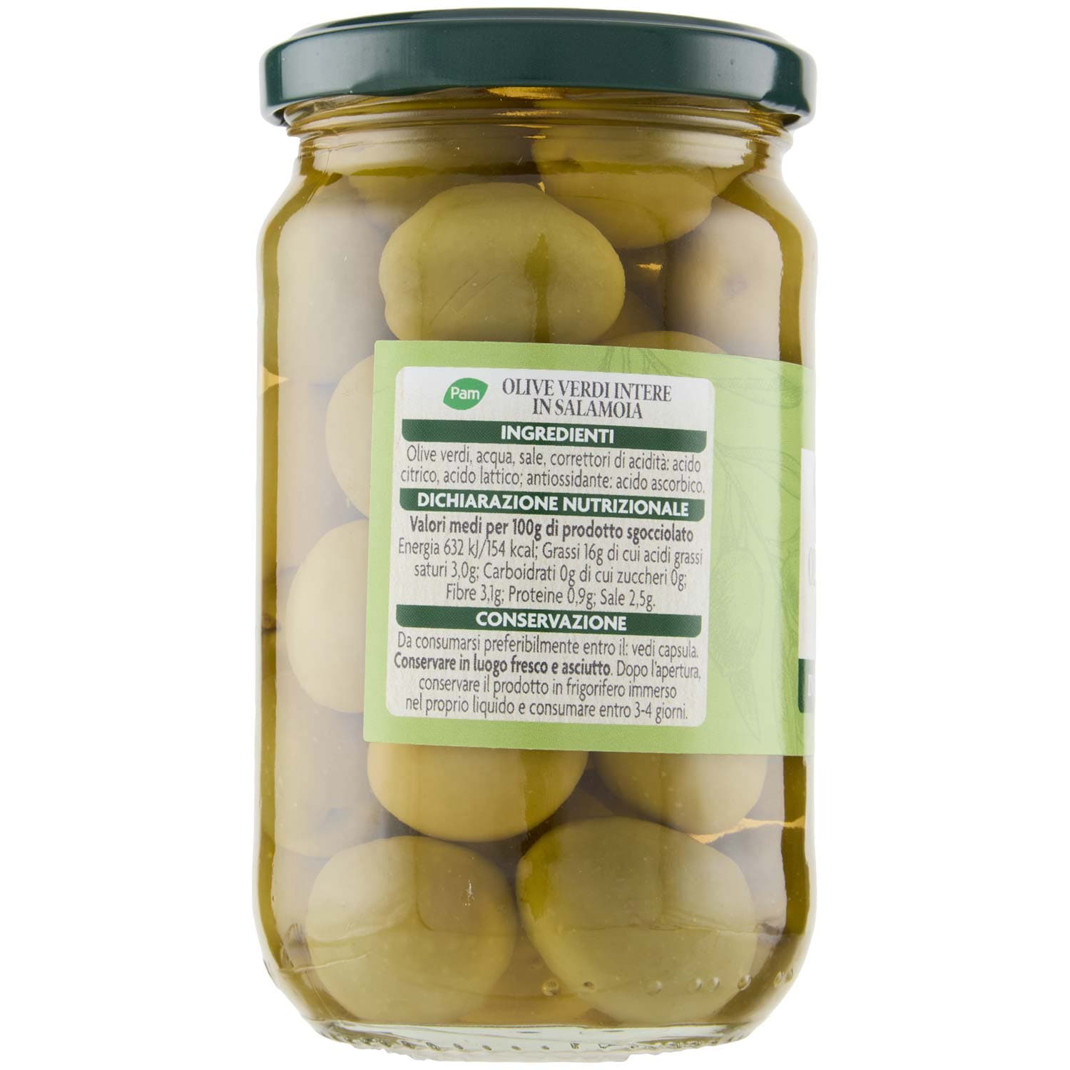 PAM Olive Verdi Intere in Salamoia 300 g – immagine 3