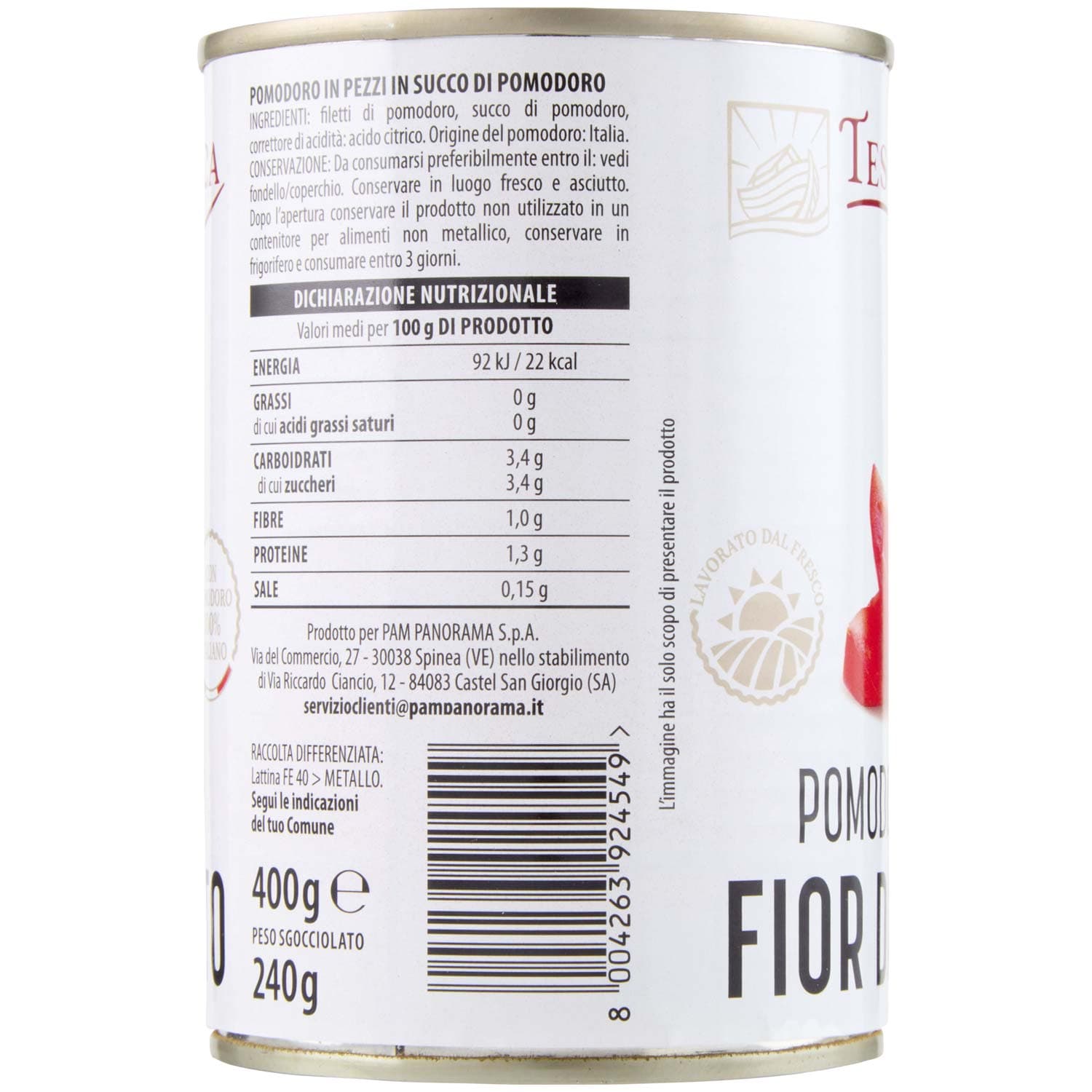 TESORI DELL'ARCA Pomodoro Pelato Fior di Filetto 400 g – immagine 3