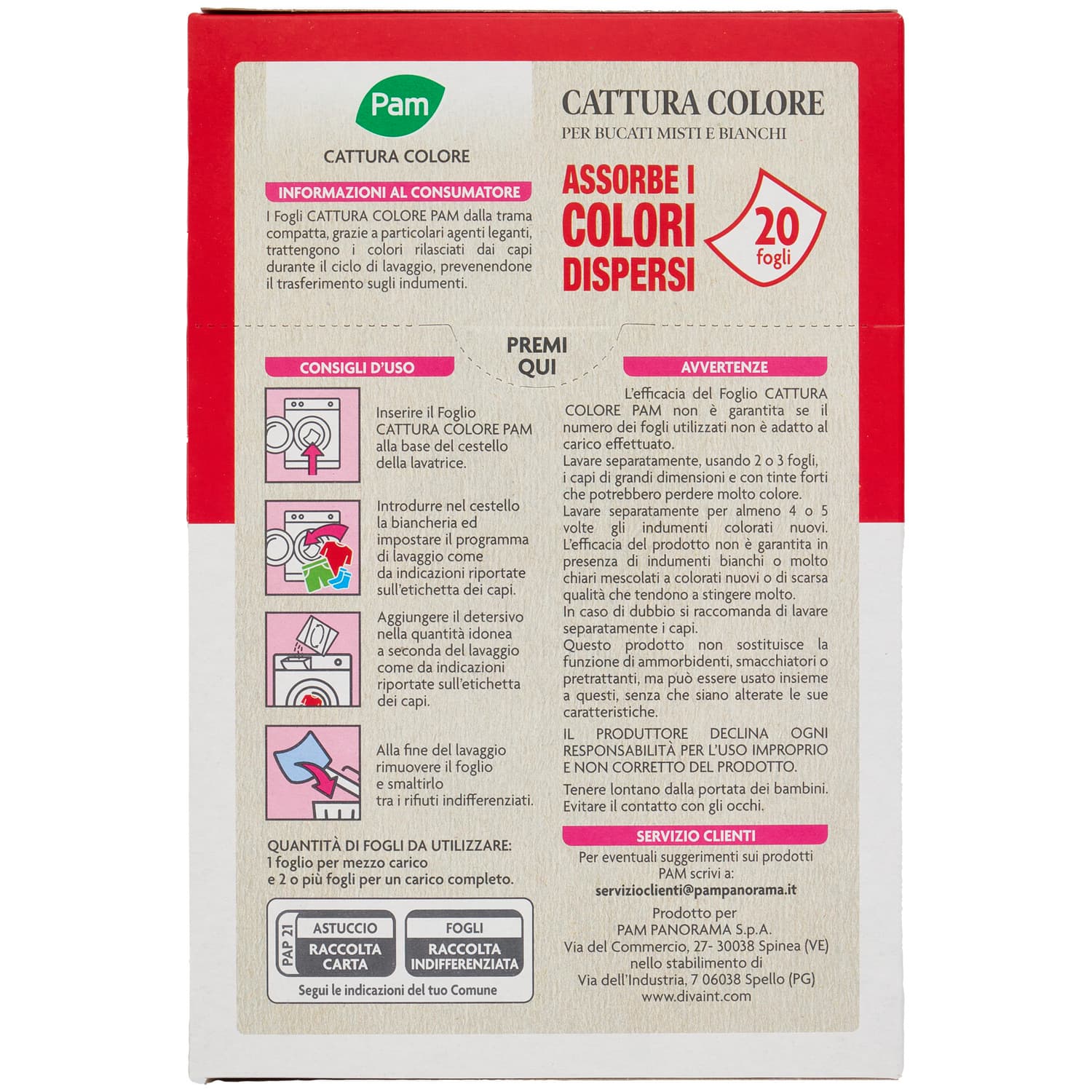 PAM Cattura Colore per Bucati Misti e Bianchi 20 pz – immagine 4