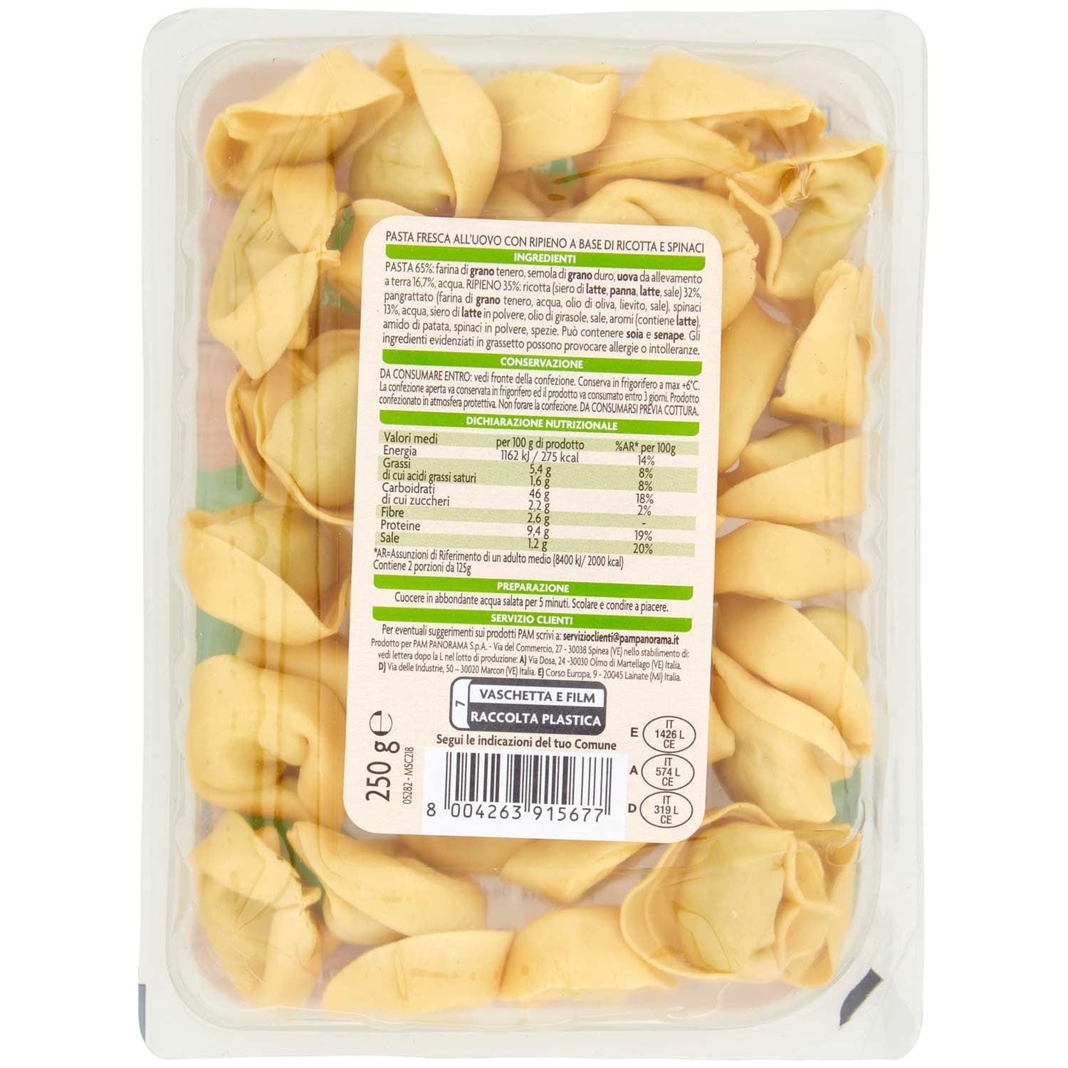 PAM Qualità per te Tortelloni ricotta e spinaci 250 g – immagine 4