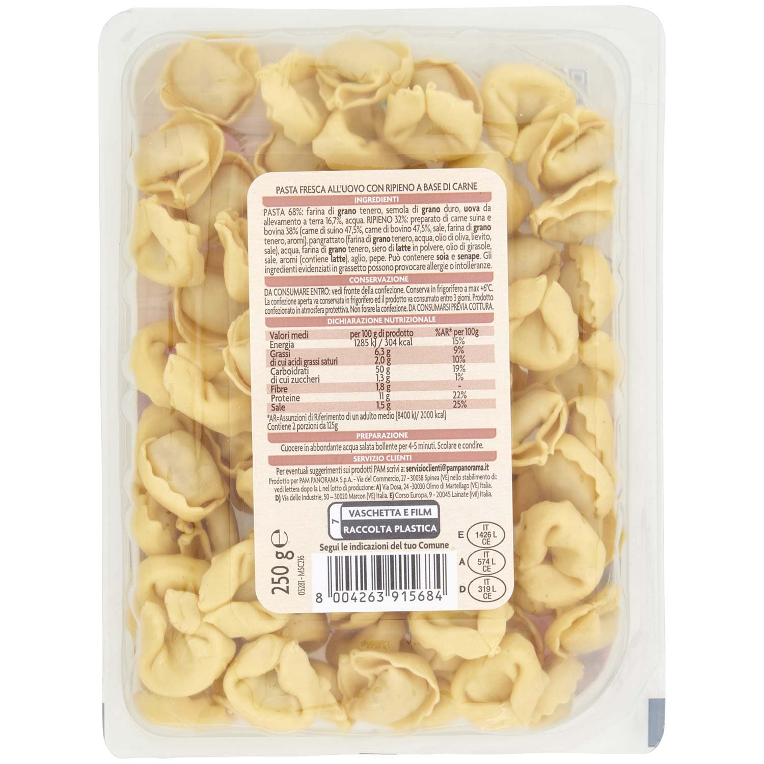 PAM Qualità per te Tortellini alla carne 250 g – immagine 4