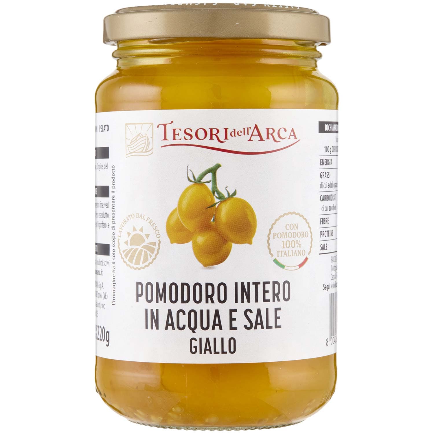 TESORI DELL'ARCA Pomodoro Intero in Acqua e Sale Giallo 360 g – immagine 2