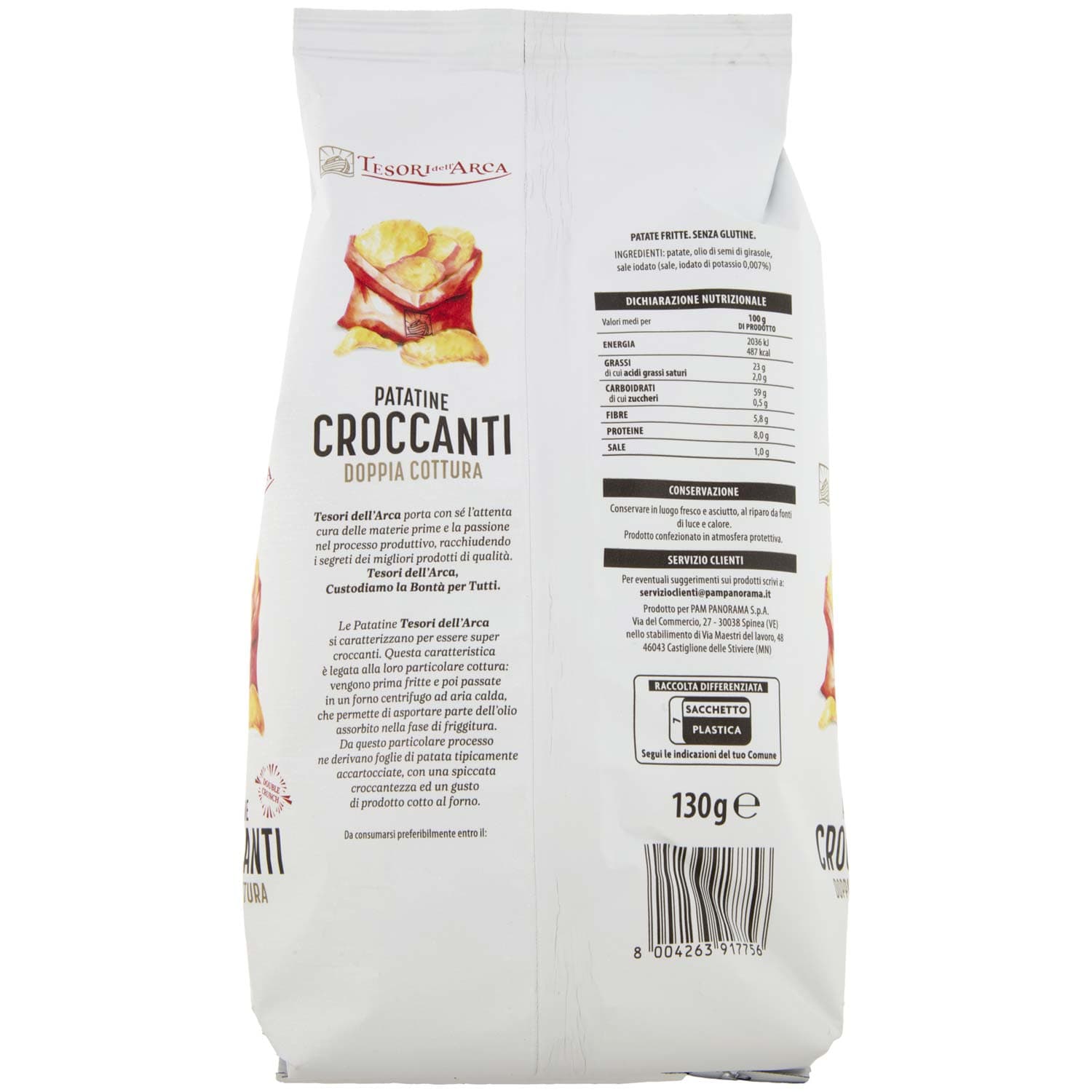 TESORI DELL'ARCA Patatine Croccanti Doppia Cottura 130 g – immagine 4