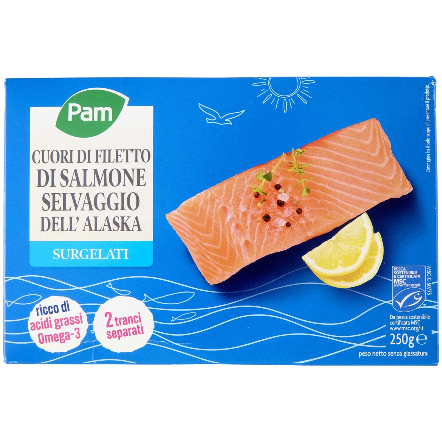 PAM Cuori di Filetto di Salmone Selvaggio dell'Alaska Surgelati 250 g – immagine 2
