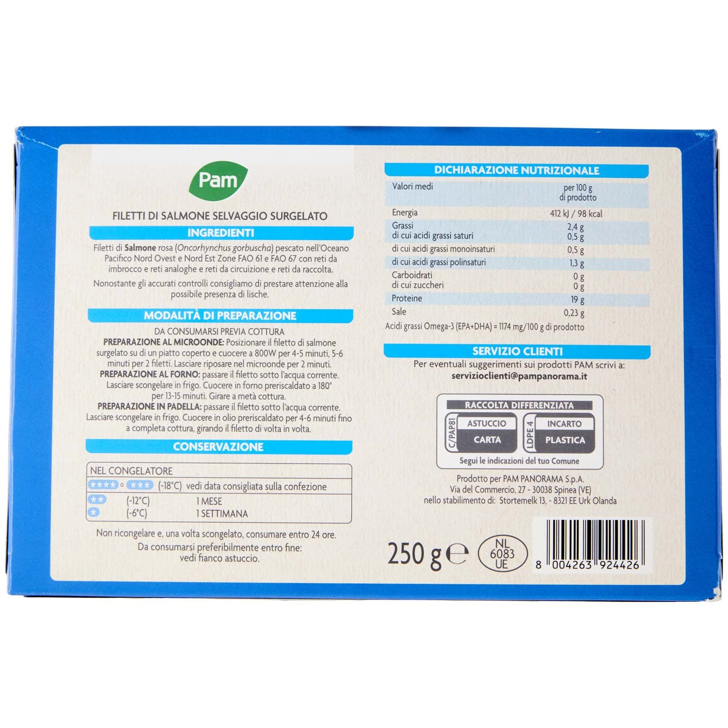 PAM Cuori di Filetto di Salmone Selvaggio dell'Alaska Surgelati 250 g – immagine 4