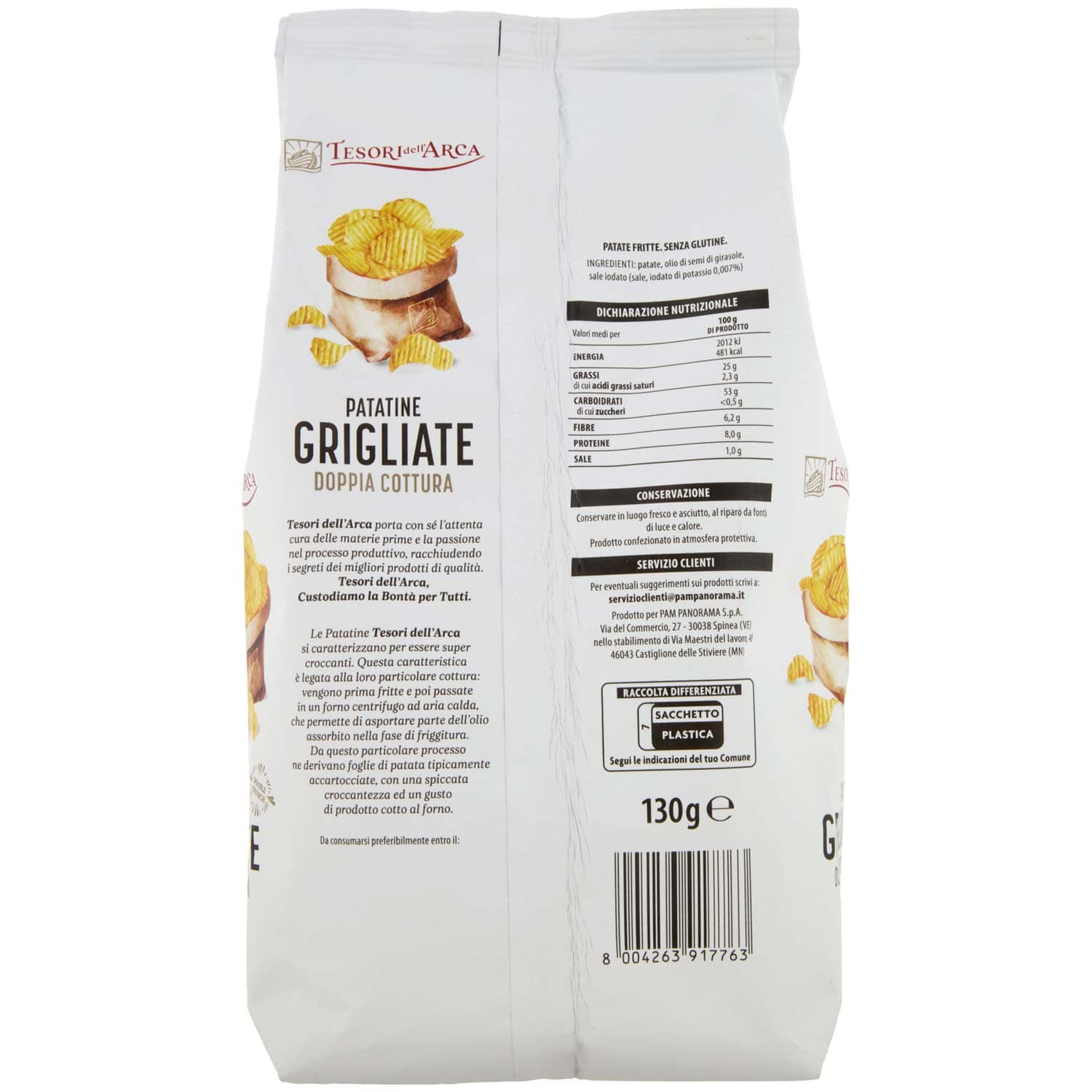 TESORI DELL'ARCA Patatine Grigliate Doppia Cottura 130 g – immagine 4