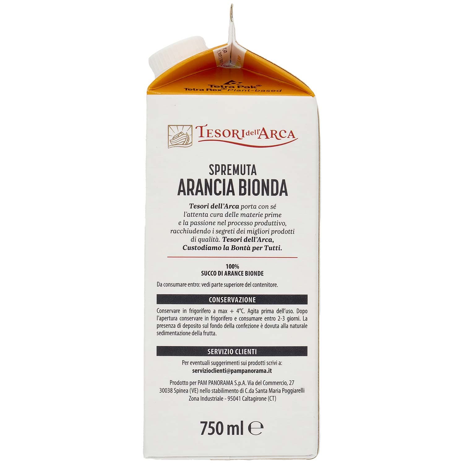 TESORI DELL'ARCA Spremuta Arancia Bionda 750 ml – immagine 5