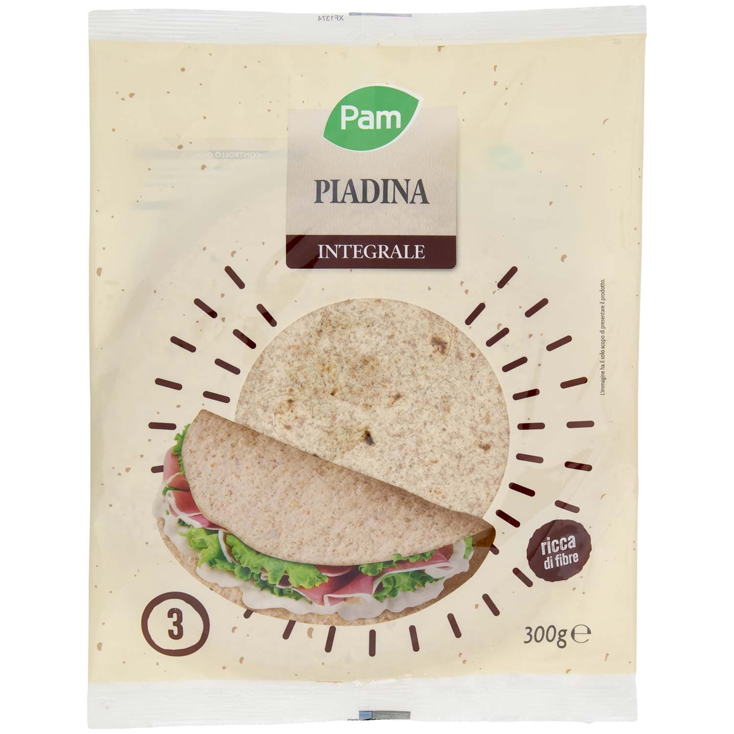 PAM Piadina Integrale 3 x 100 g – immagine 2