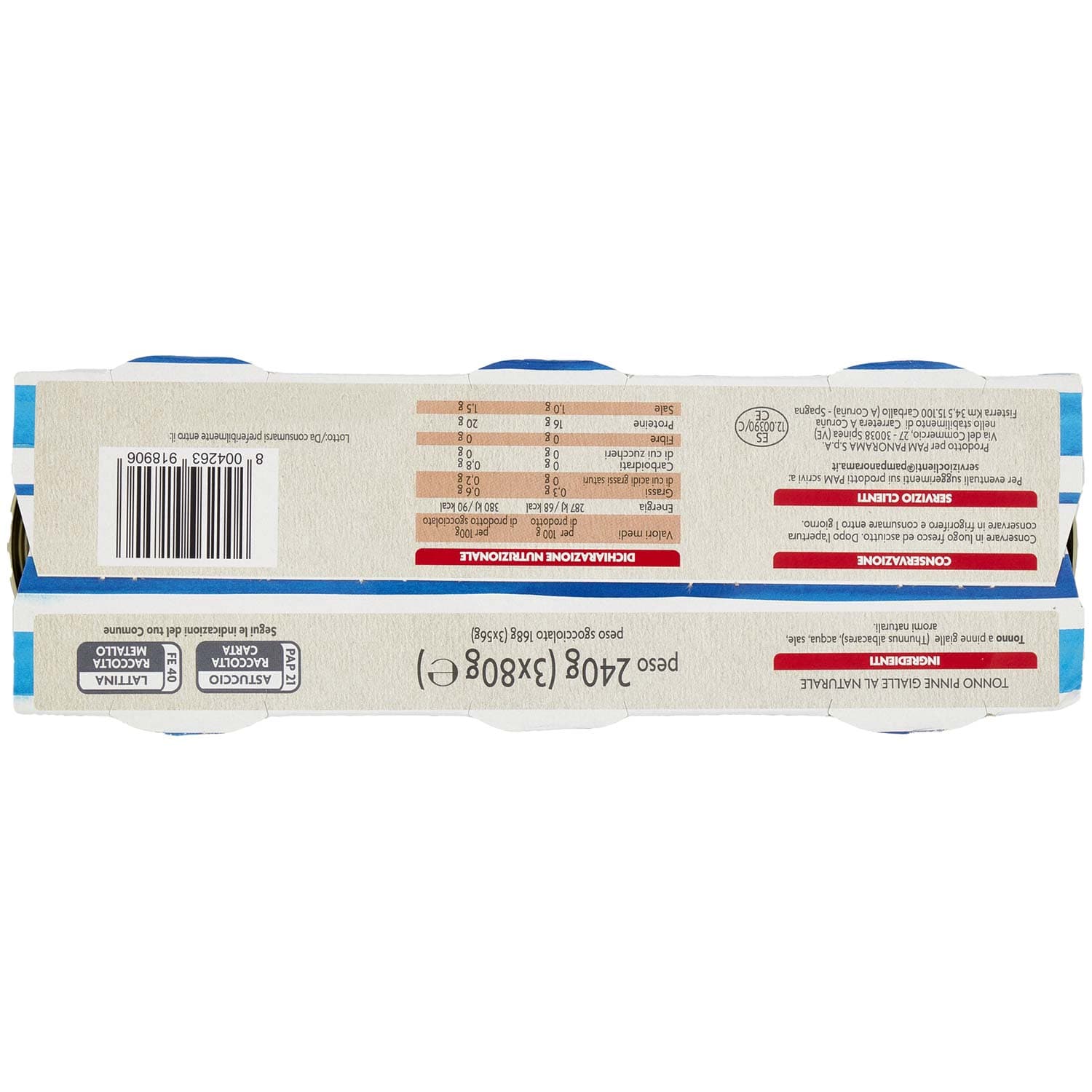 PAM Qualità per te Tonno al Naturale 3 x 80 g – immagine 4