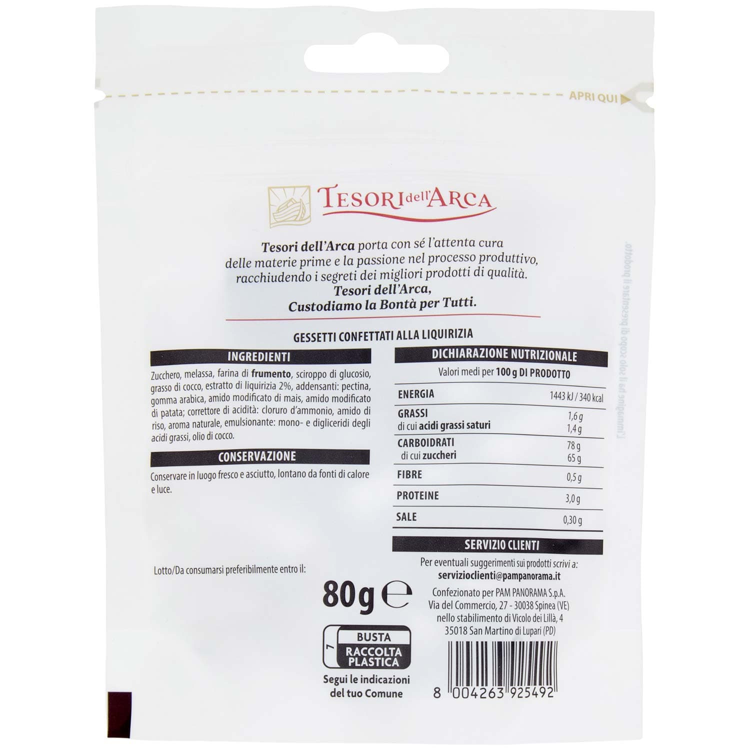 TESORI DELL'ARCA Gessetti Liquirizia 80 g – immagine 4