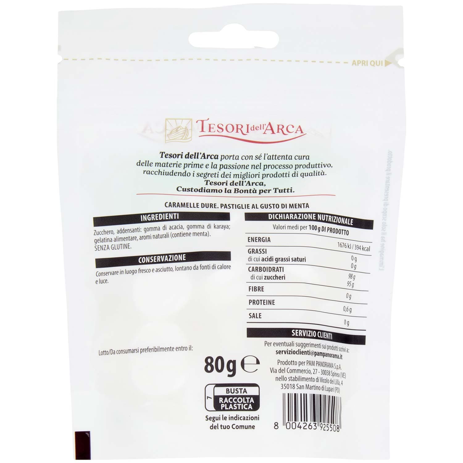 TESORI DELL'ARCA Caramelle Menta 80 g – immagine 4