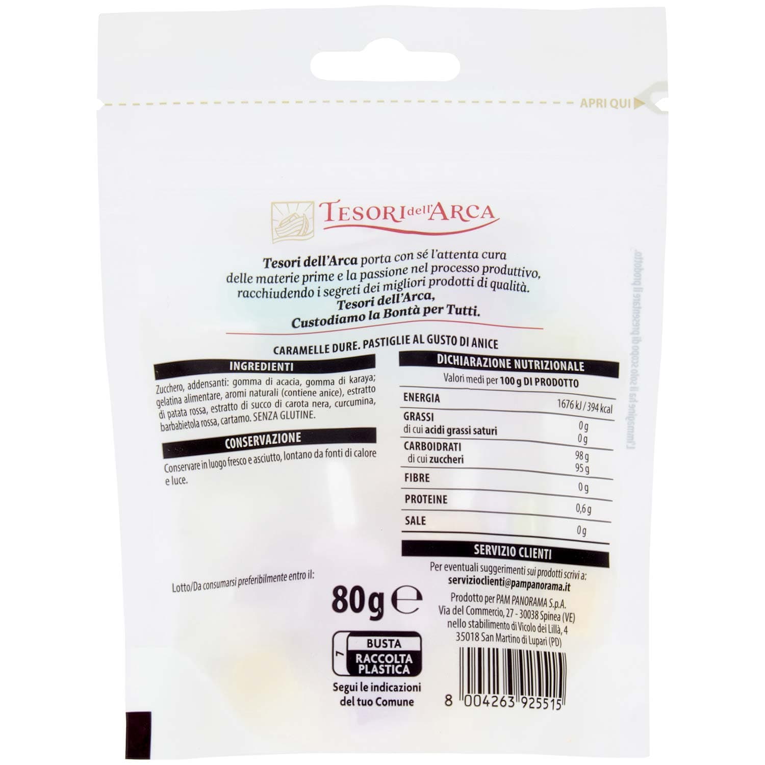 TESORI DELL'ARCA Caramelle Anice 80 g – immagine 4