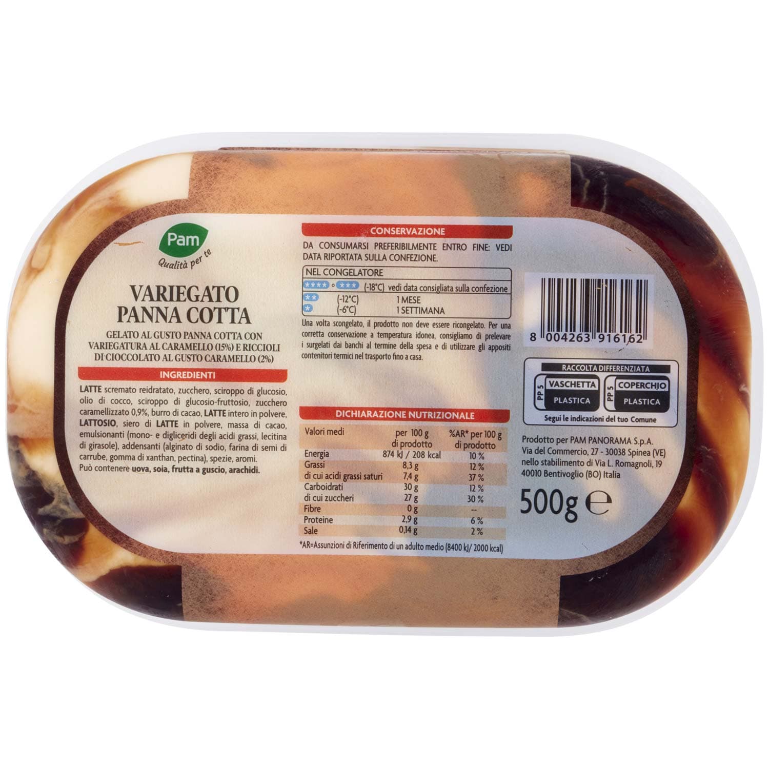 PAM Qualità per te Variegato Panna Cotta con riccioli di cioccolato al gusto caramello 500 g – immagine 4