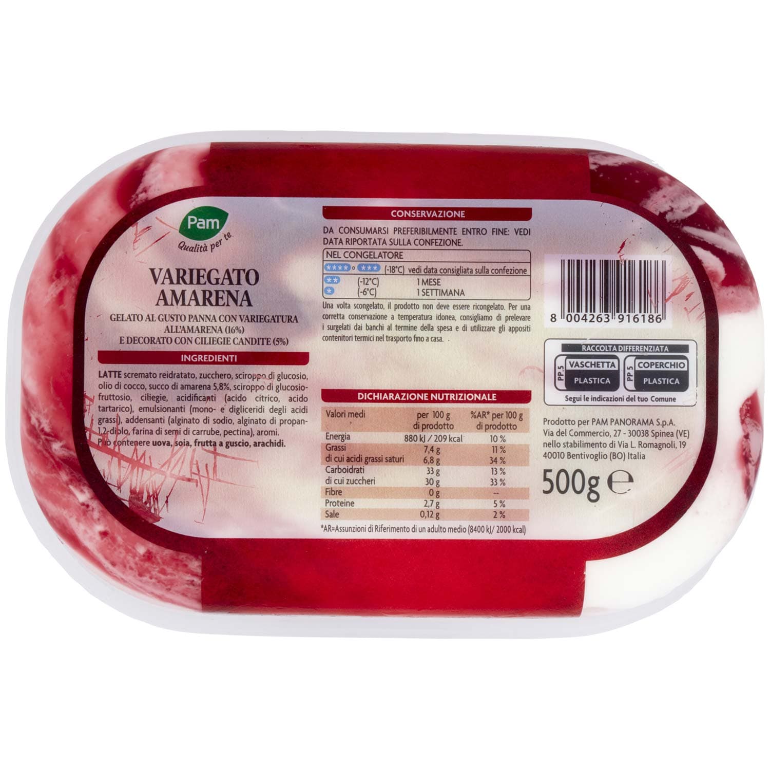 PAM Qualità per te Variegato Amarena con ciliegie candite 500 g – immagine 4