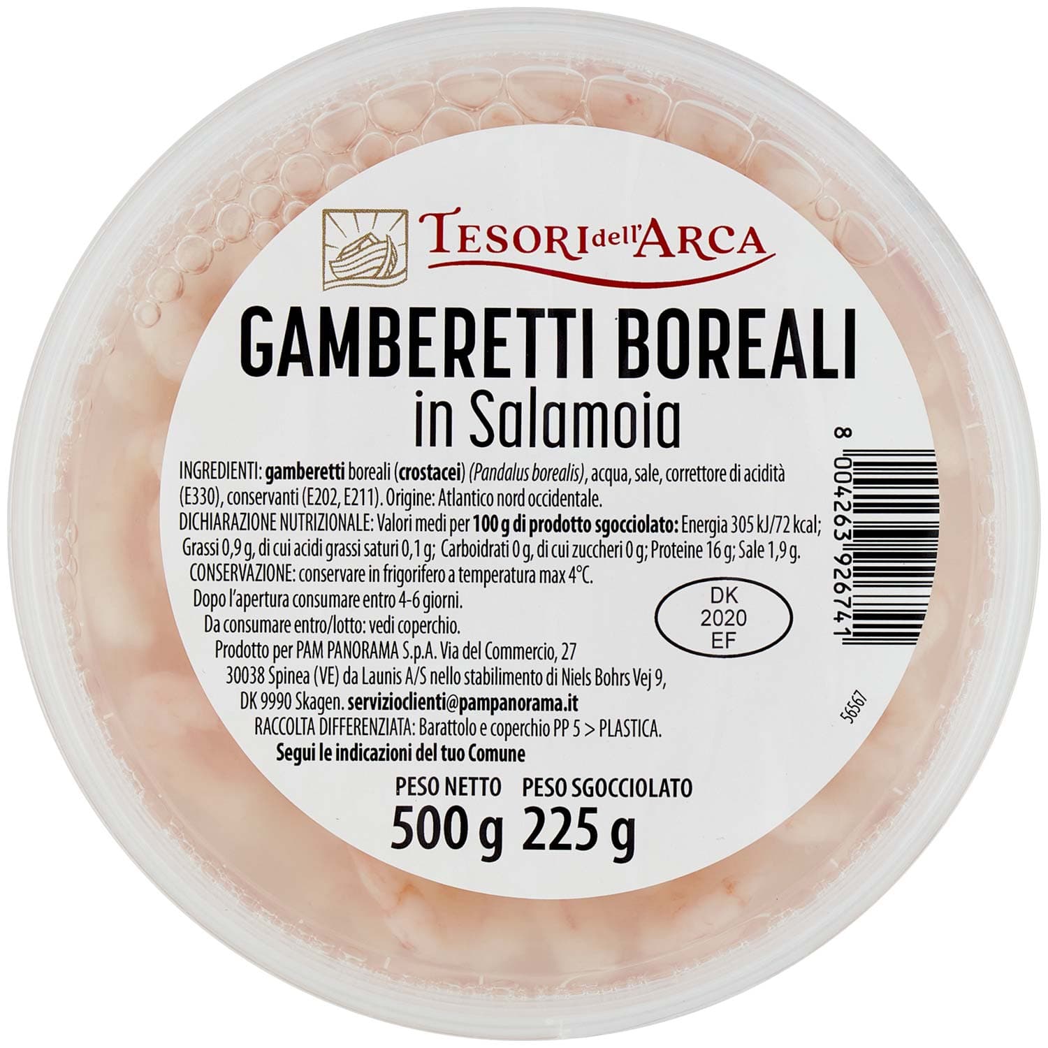 TESORI DELL'ARCA Gamberetti Boreali in Salamoia 500 g – immagine 2