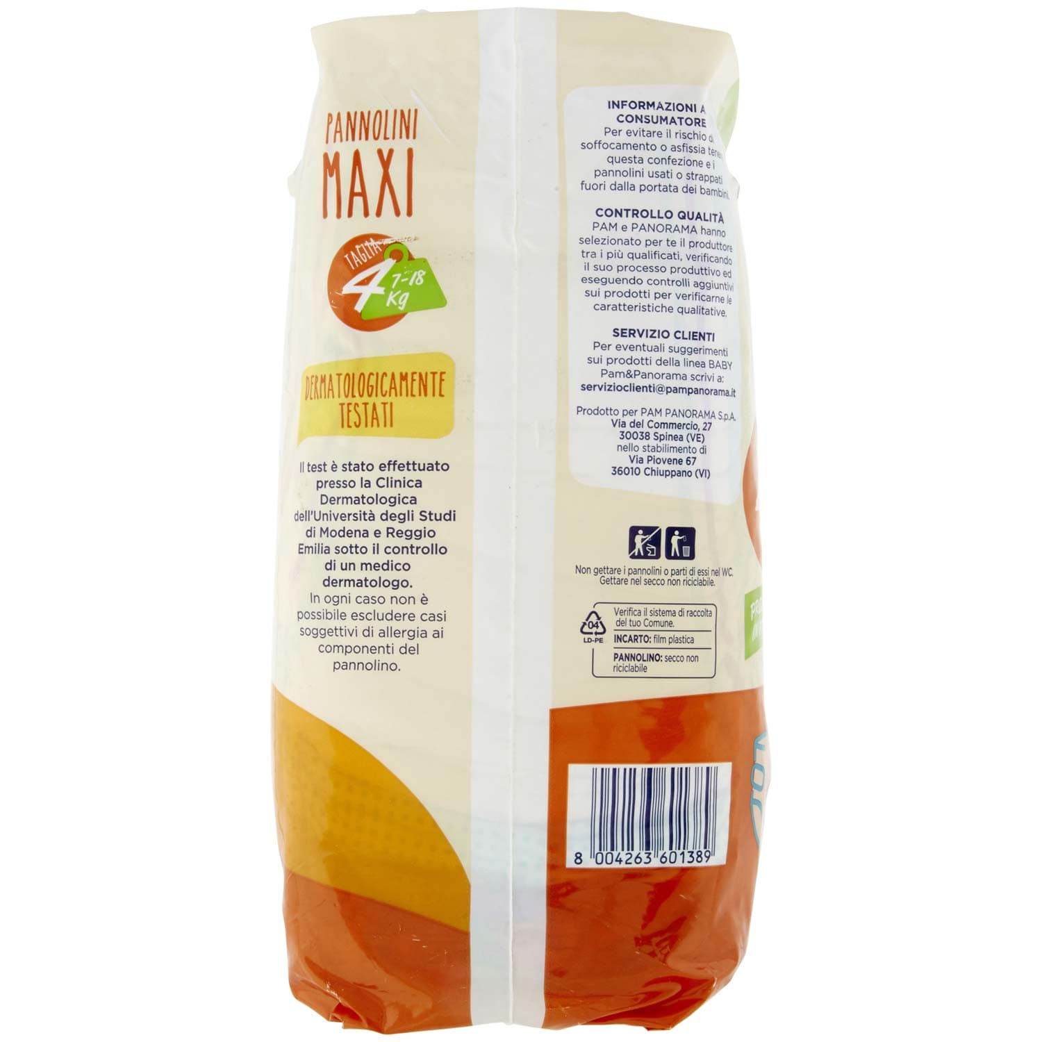 PAM PANORAMA Linea Baby Pannolini Maxi Taglia 4 7-18kg 20 + 20 pz – immagine 3