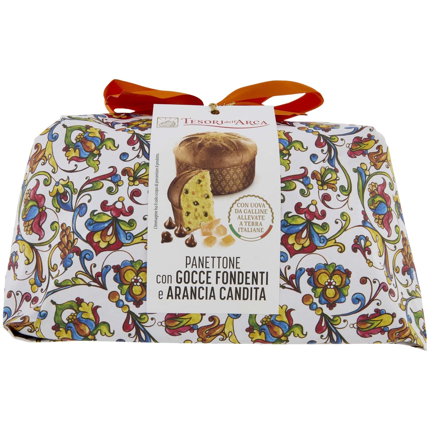 TESORI DELL'ARCA Panettone con Gocce Fondenti e Arancia Candita 1000 g – immagine 2