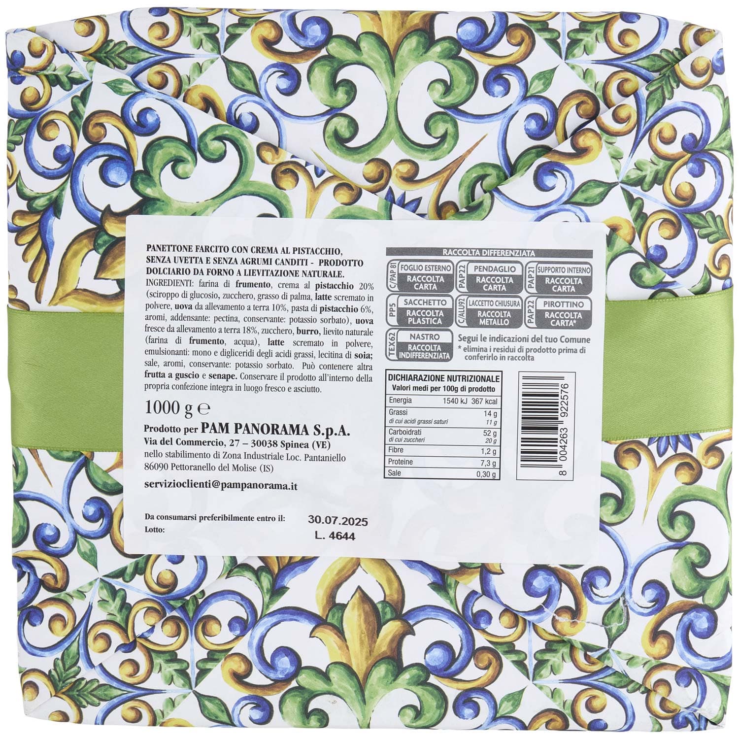 TESORI DELL'ARCA Panettone con Crema al Pistacchio 1000 g – immagine 4