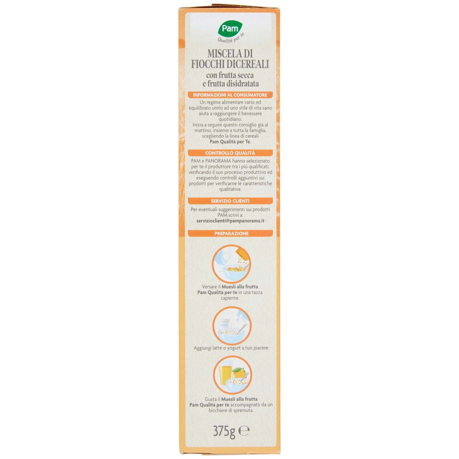 PAM Qualità per te Muesli alla Frutta morbidi fiocchi di cereali 375 g – immagine 3