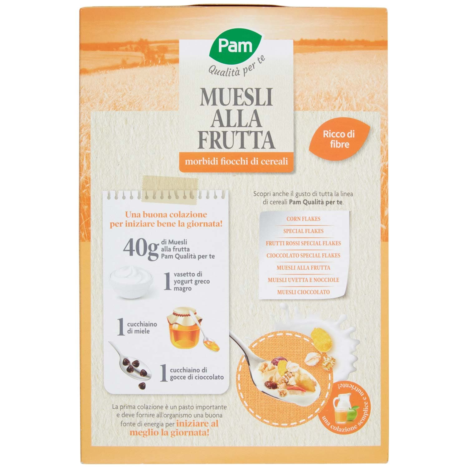 PAM Qualità per te Muesli alla Frutta morbidi fiocchi di cereali 375 g – immagine 4