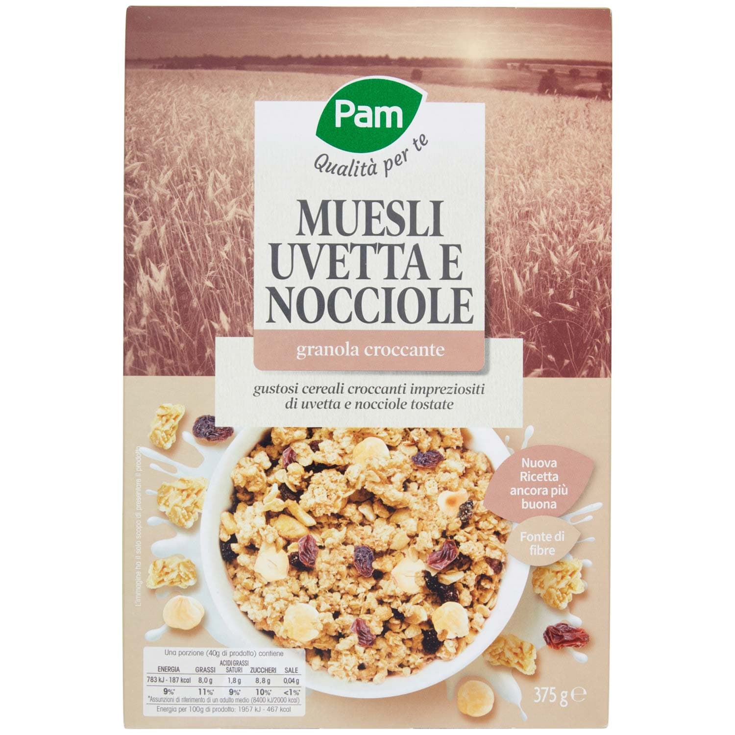 PAM Qualità per te Muesli Uvetta e Nocciole granola croccante 375 g – immagine 2