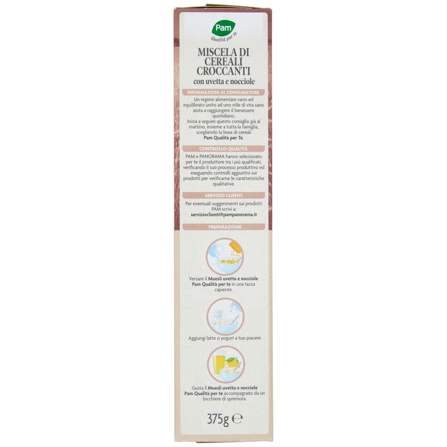 PAM Qualità per te Muesli Uvetta e Nocciole granola croccante 375 g – immagine 3