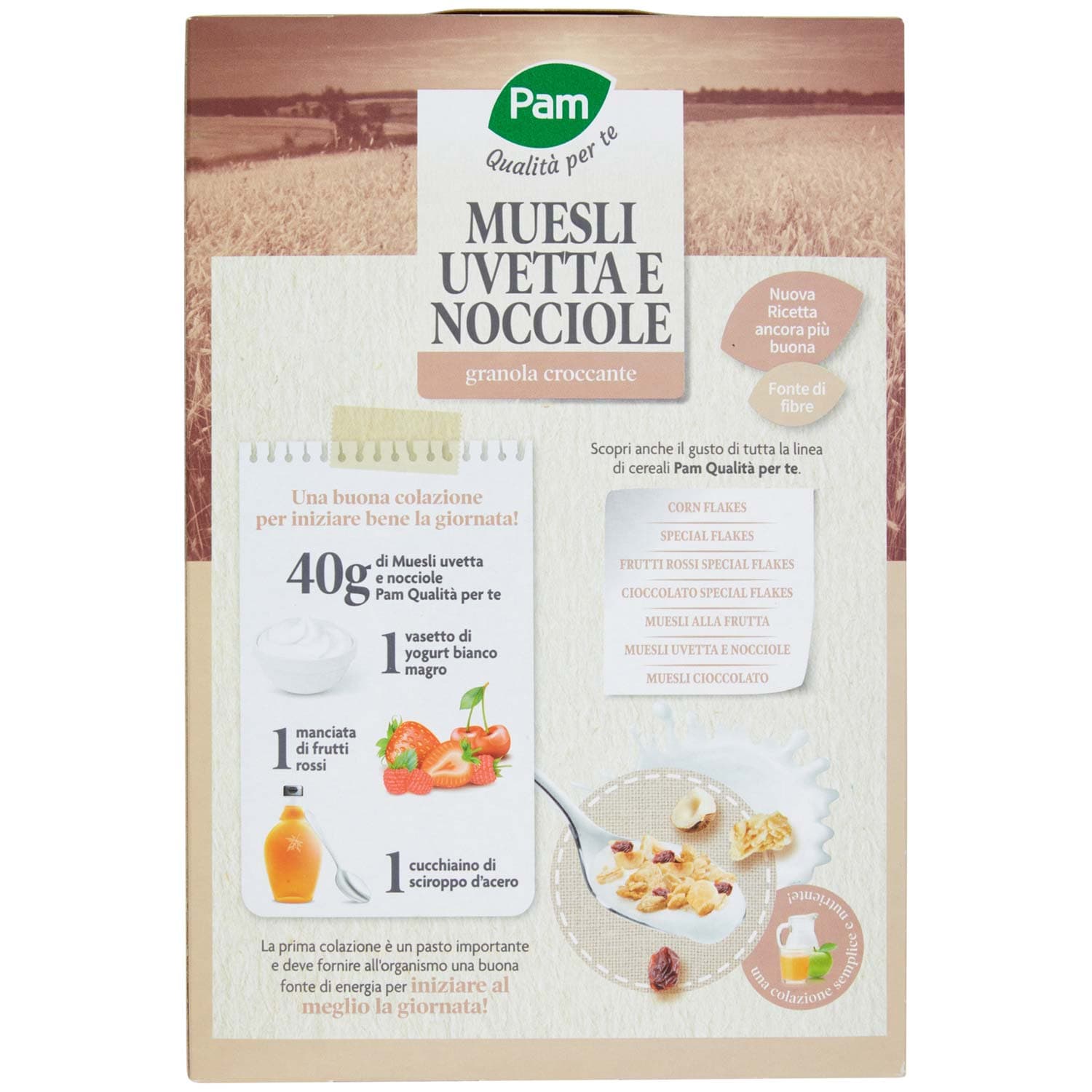 PAM Qualità per te Muesli Uvetta e Nocciole granola croccante 375 g – immagine 4