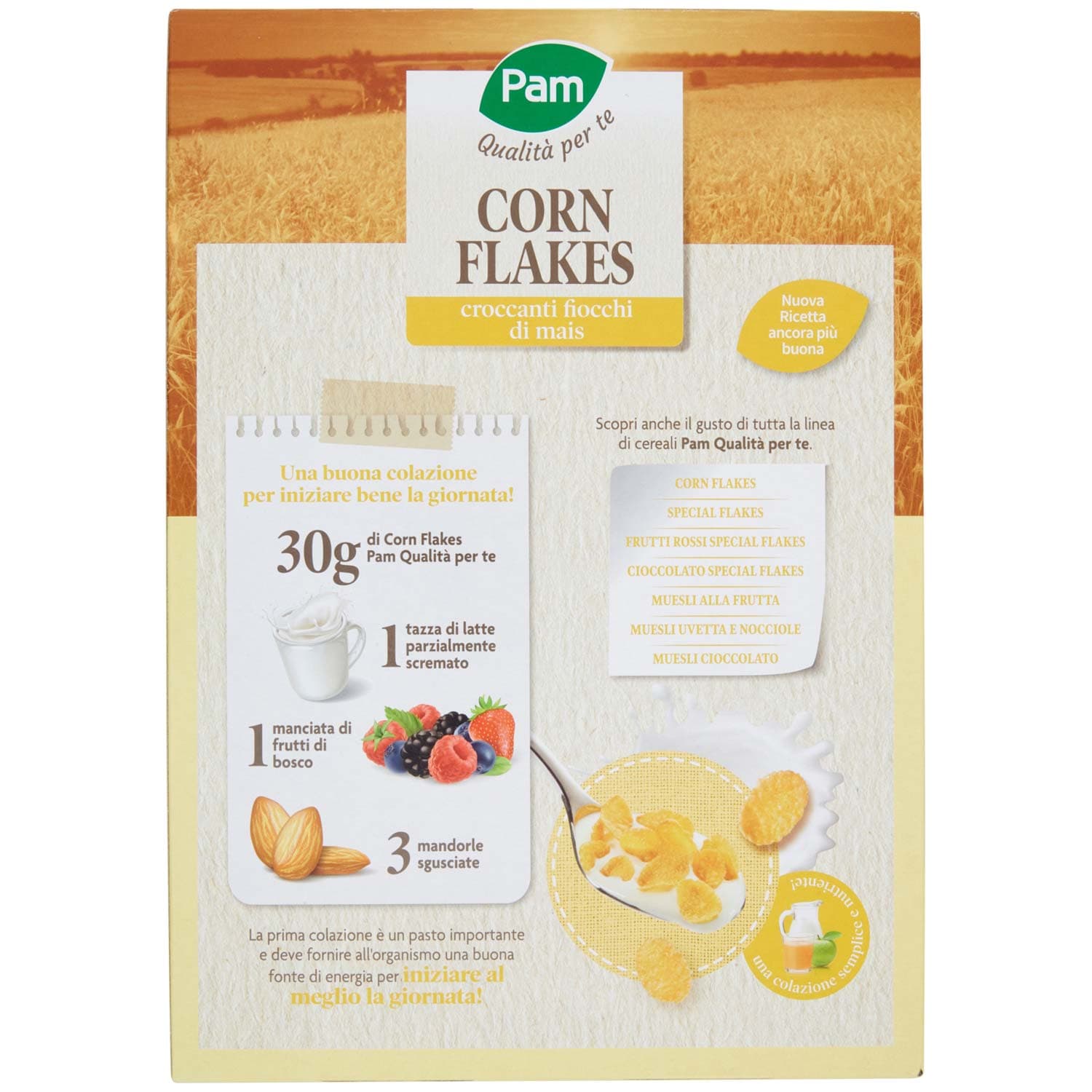 PAM Qualità per te Corn Flakes croccanti fiocchi di mais 375 g – immagine 4