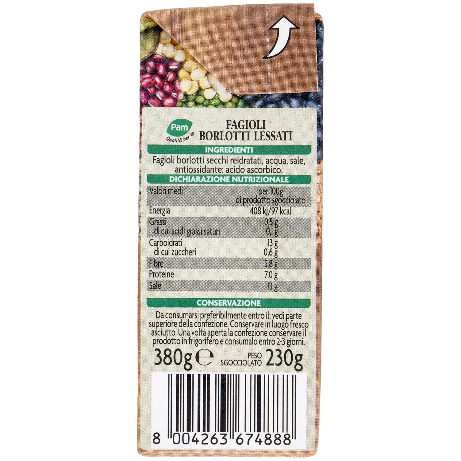 PAM Qualità per te Fagioli Borlotti 380 g – immagine 5