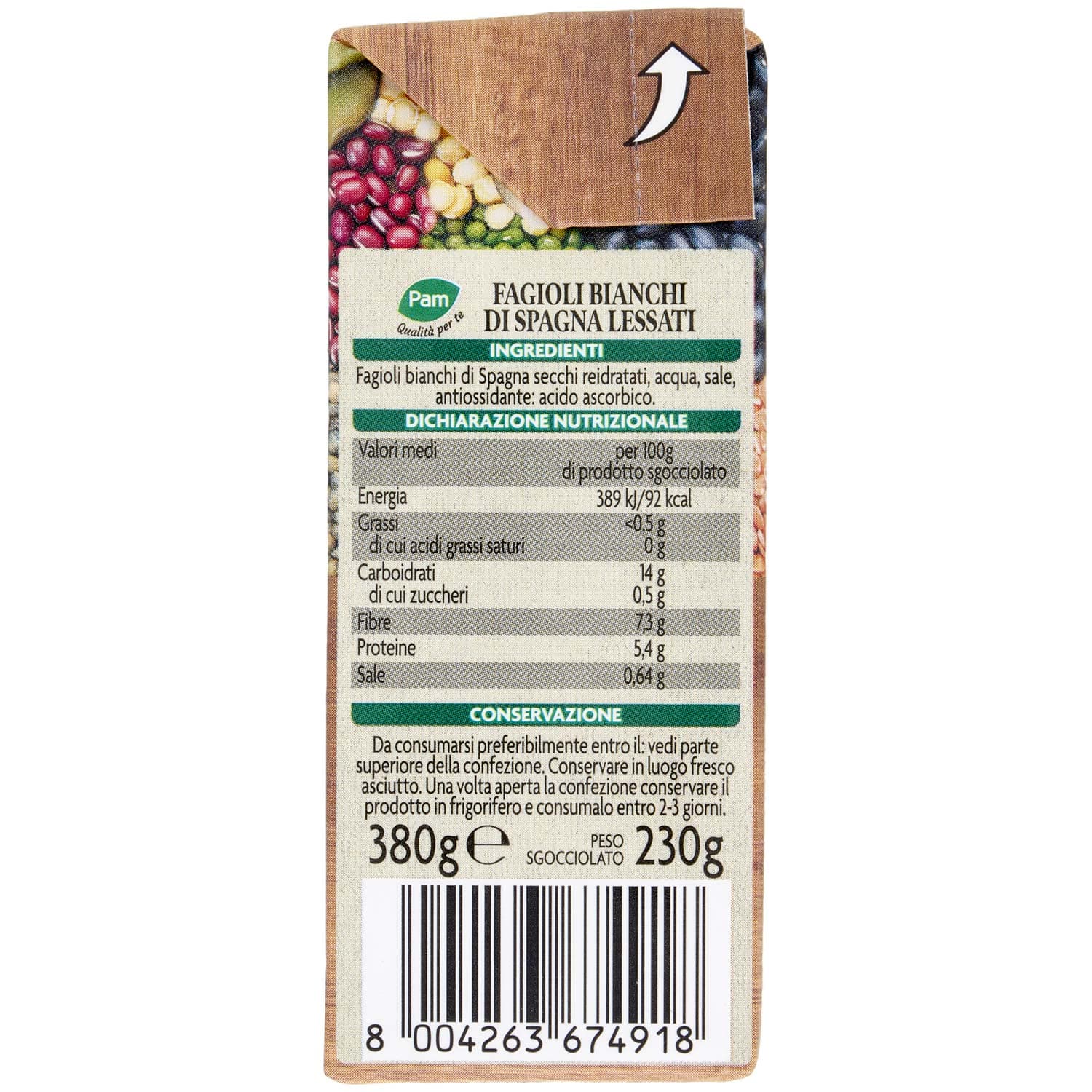 PAM Qualità per te Fagioli Bianchi di Spagna 380 g – immagine 5