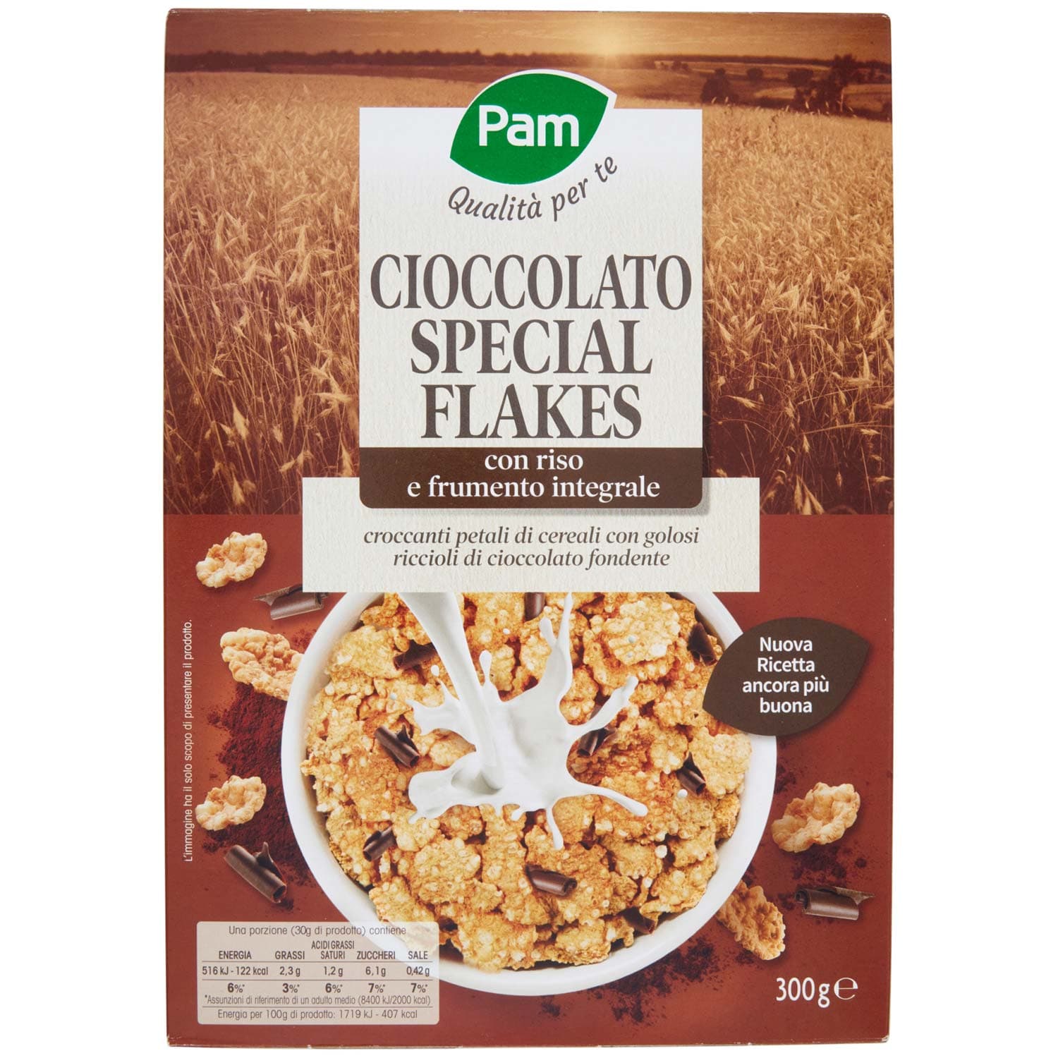 PAM Qualità per te Cioccolato Special Flakes con riso e frumento integrale 300 g – immagine 2