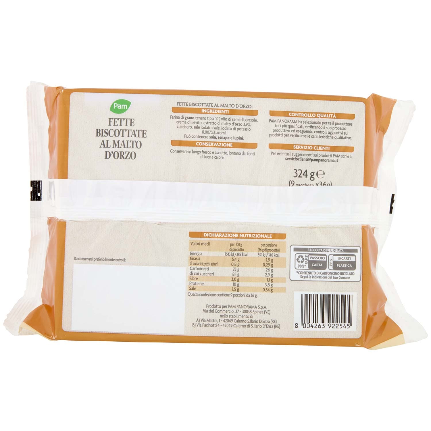 PAM Fette Biscottate al Malto d'Orzo 324 g – immagine 4