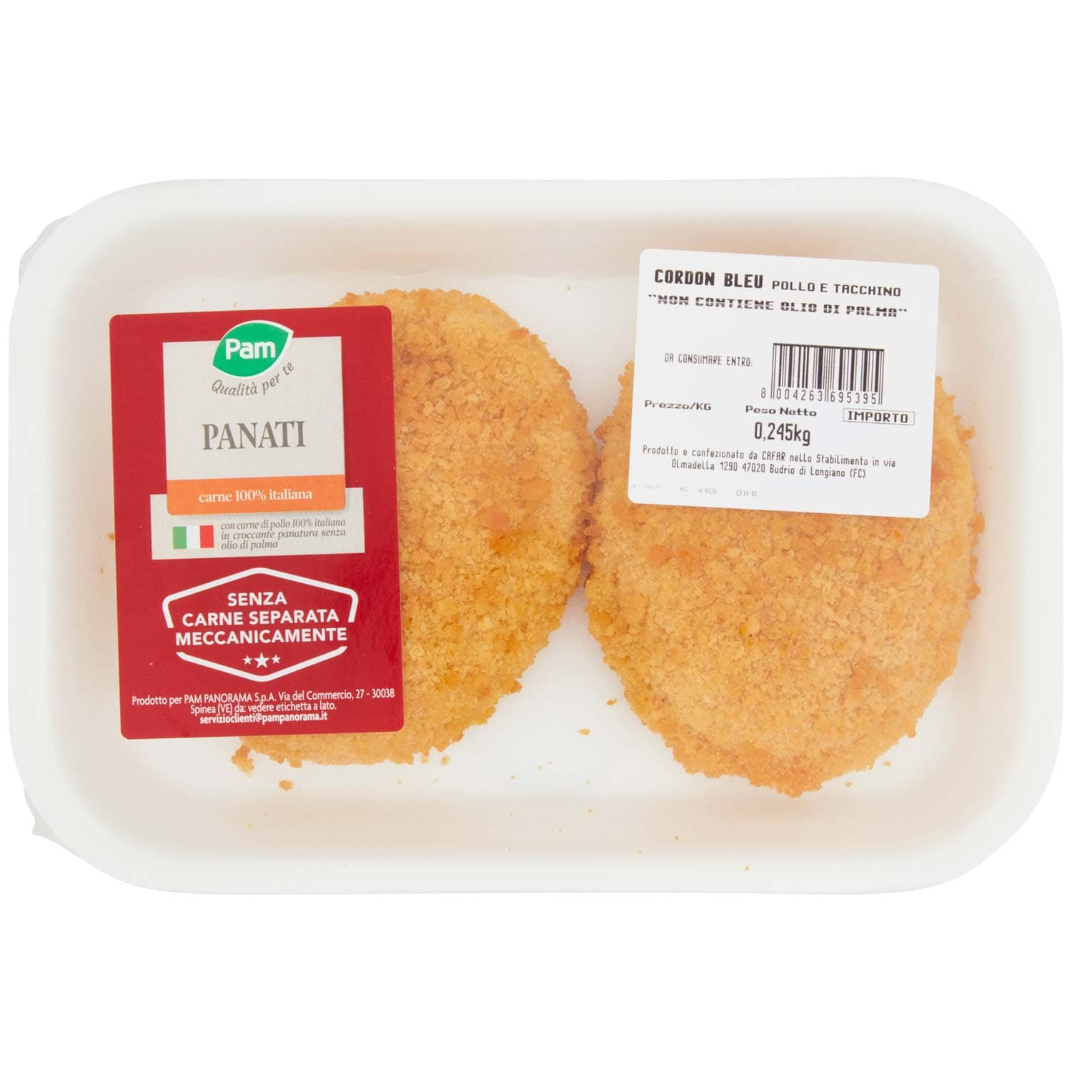 PAM Qualità per te Panati Cordon Bleu Pollo e Tacchino 0,245 kg – immagine 2