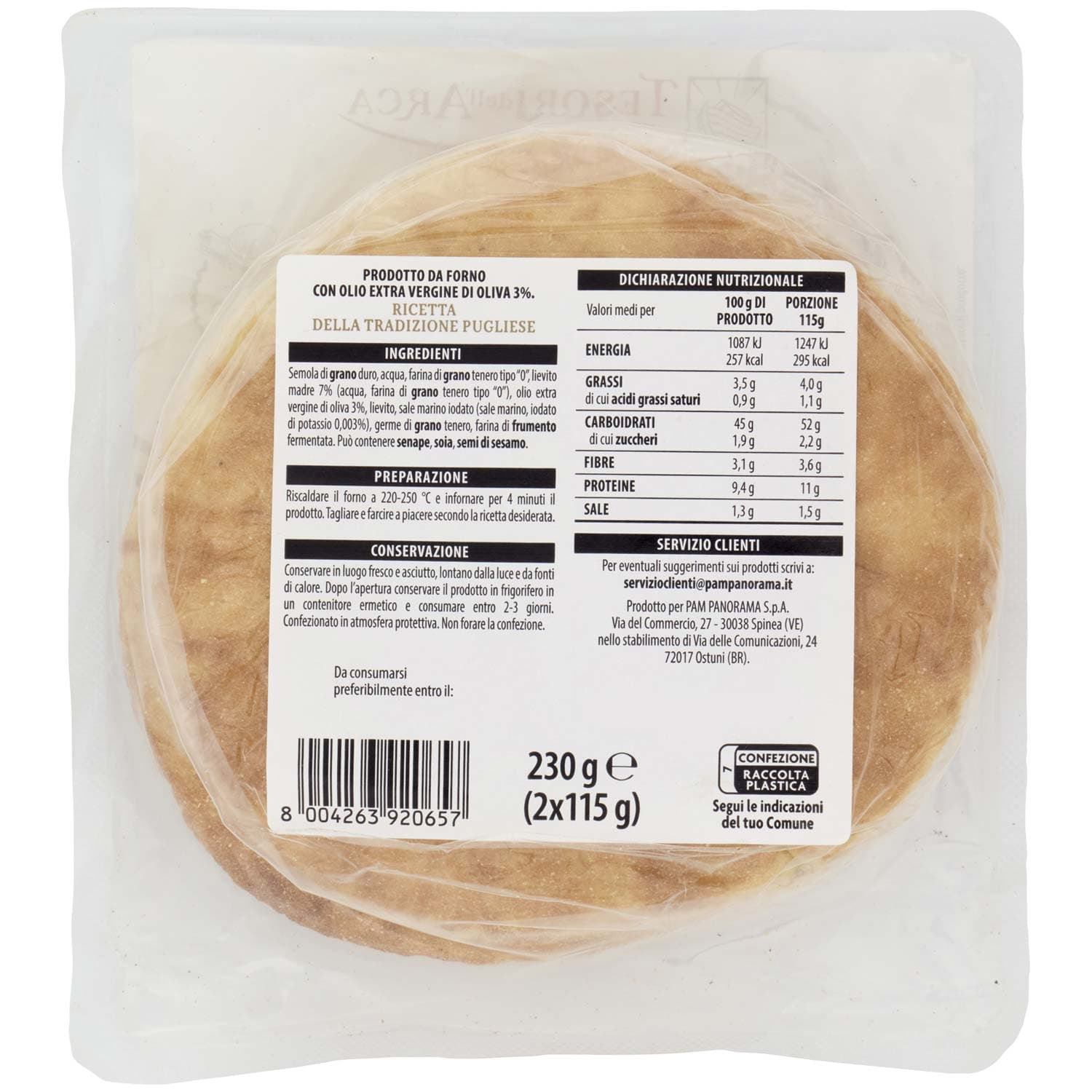 TESORI DELL'ARCA Puccia Salentina 2 x 115 g – immagine 4