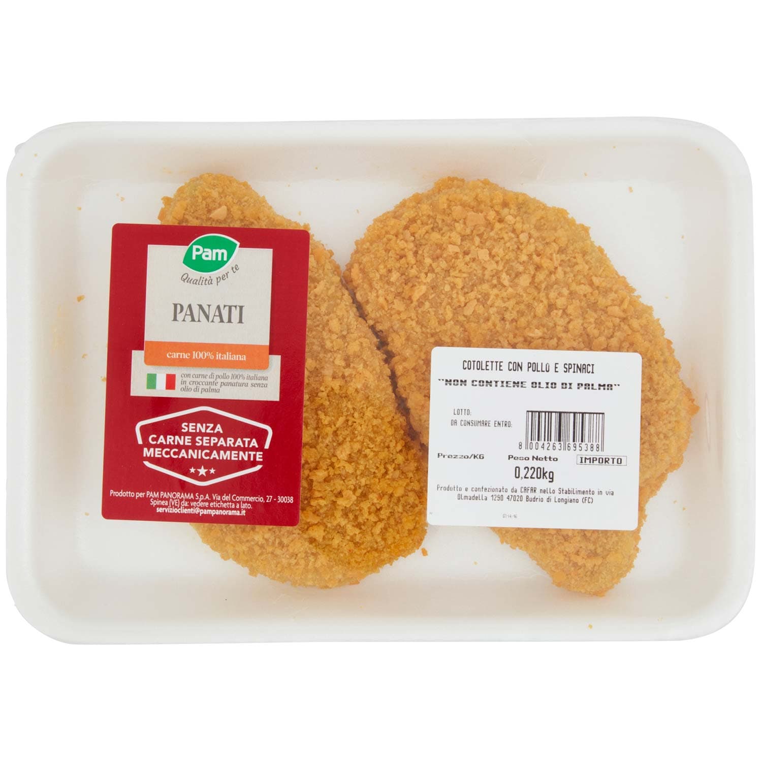 PAM Qualità per te Panati Cotolette con Pollo e Spinaci 0,220 kg – immagine 2