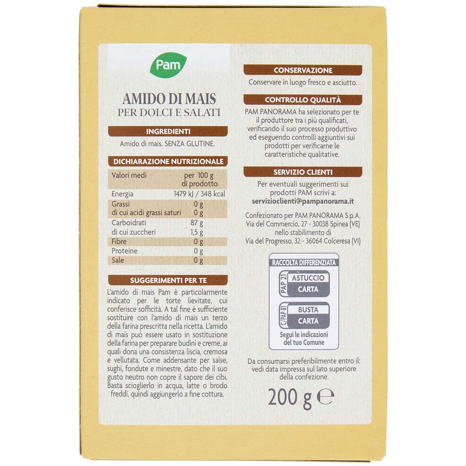 PAM Amido di Mais 200 g – immagine 4