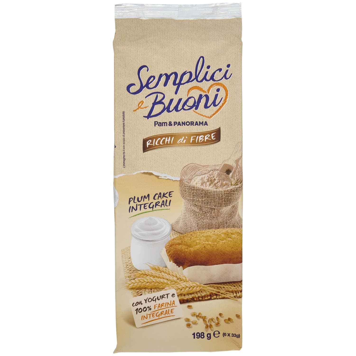 SEMPLICI E BUONI Ricchi di Fibre Plum Cake Integrali 6 x 33 g – immagine 2