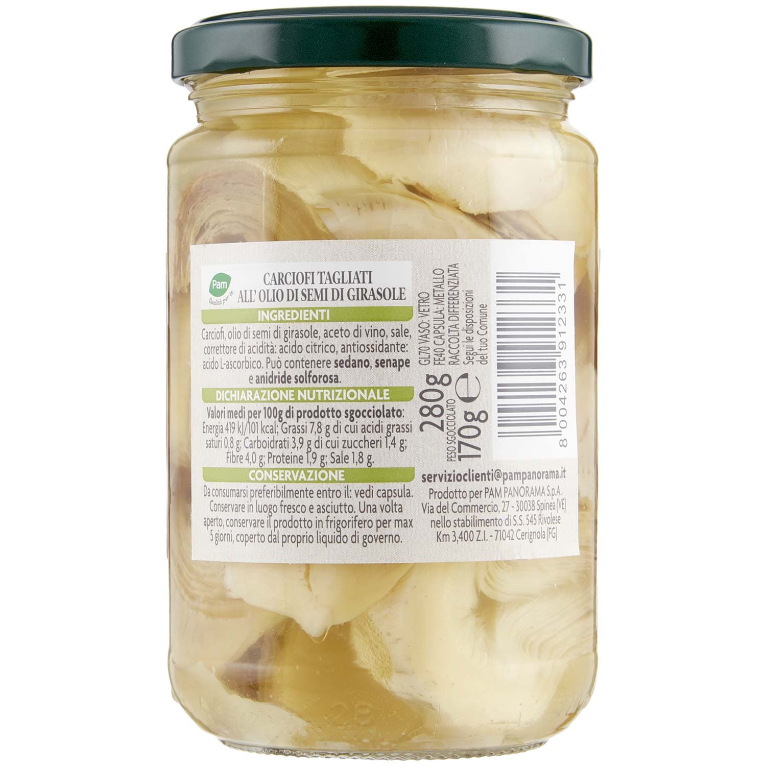 PAM PANORAMA Carciofini Tagliati all'Olio di Semi di Girasole 280 g – immagine 4