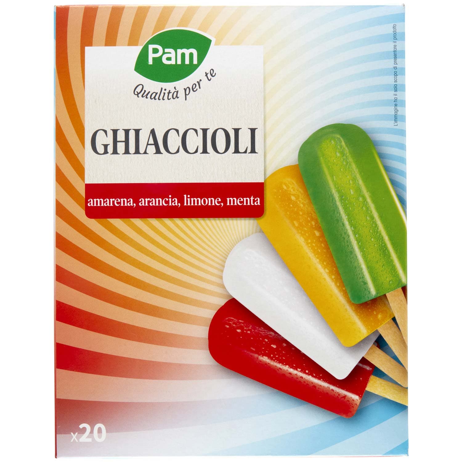 PAM Qualità per te Ghiaccioli amarena, arancia, limone, menta 20 x 70 g – immagine 4