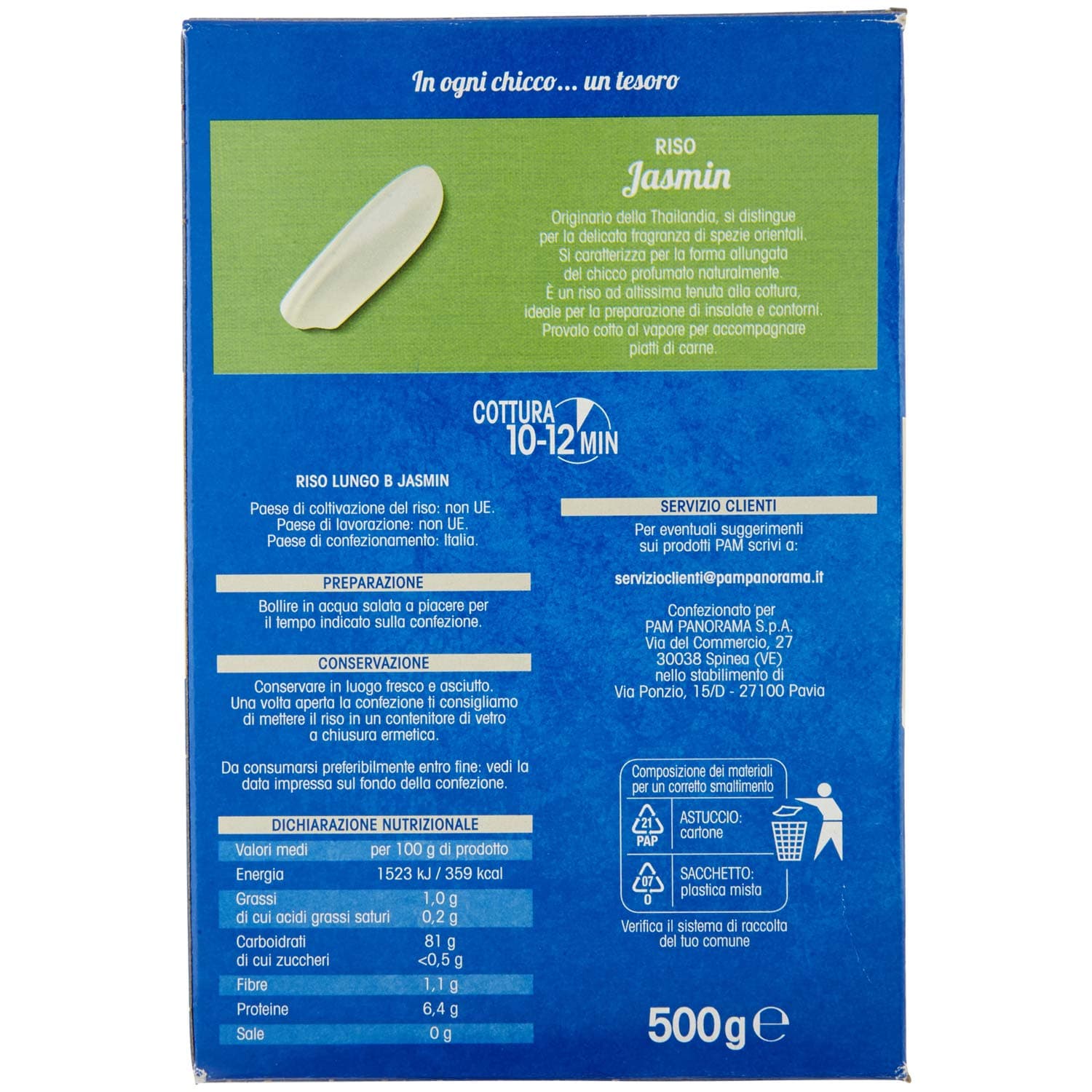 PAM Qualità per te Riso Jasmin 500 g – immagine 4