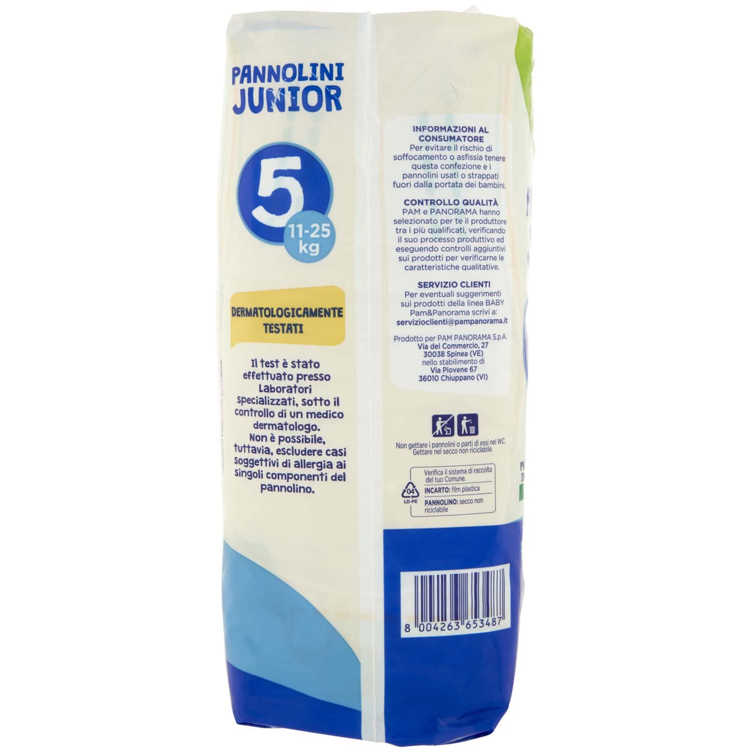 PAM PANORAMA Linea Baby Pannolini Junior Taglia 5 11-25kg 17+17 pz – immagine 3