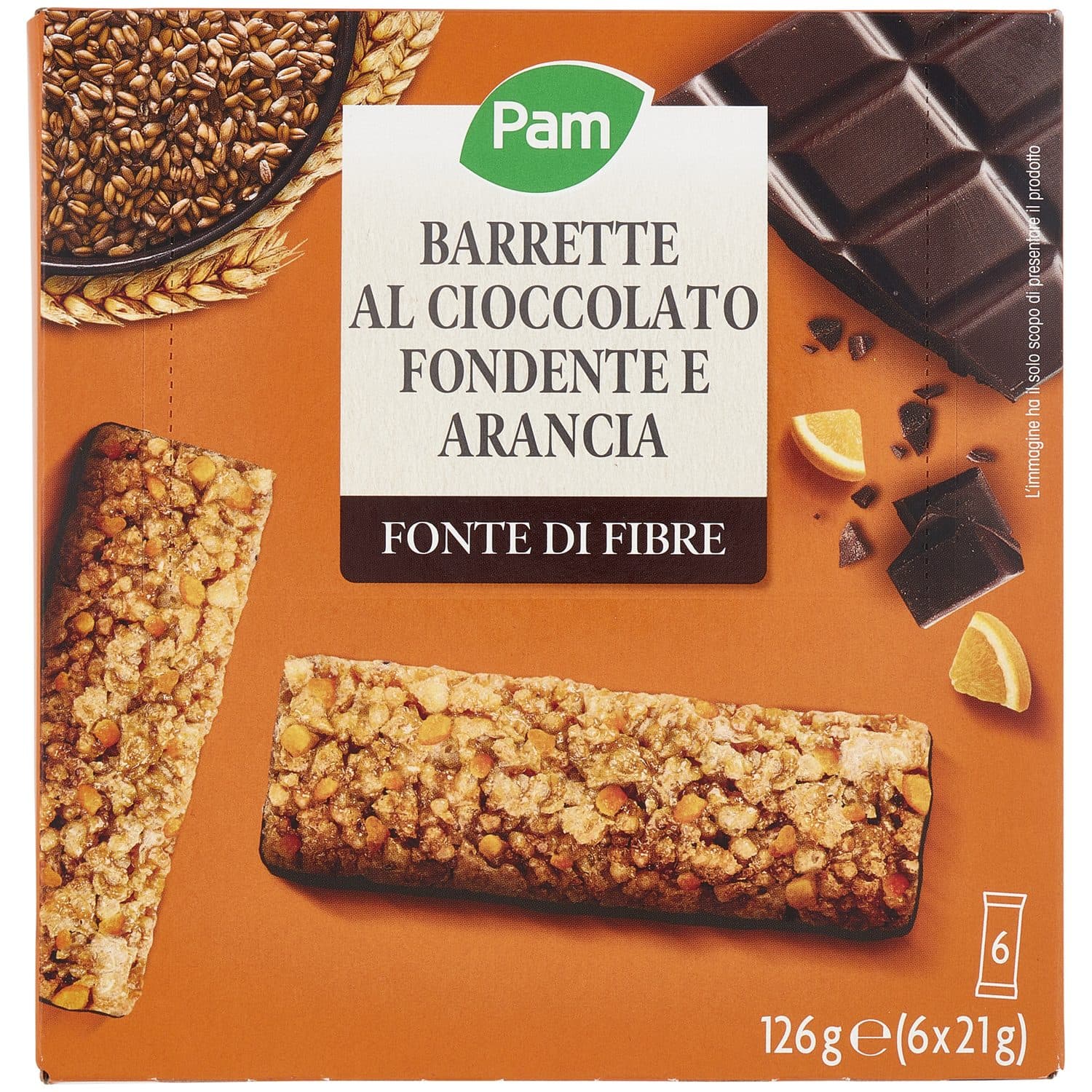 PAM Barrette al Cioccolato Fondente e Arancia 6 x 21 g – immagine 2