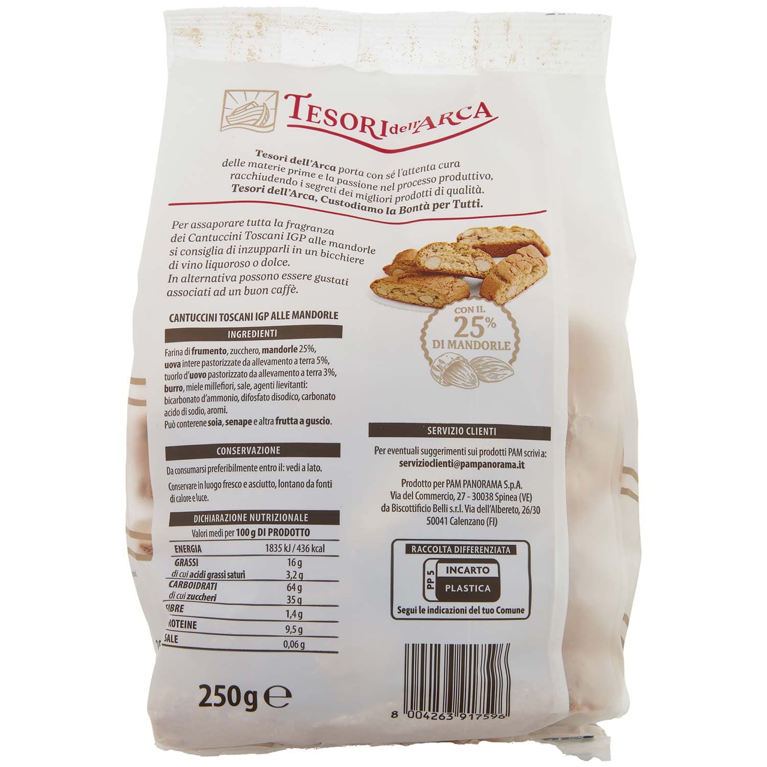 TESORI DELL'ARCA Cantuccini Toscani IGP alle Mandorle 250 g – immagine 4