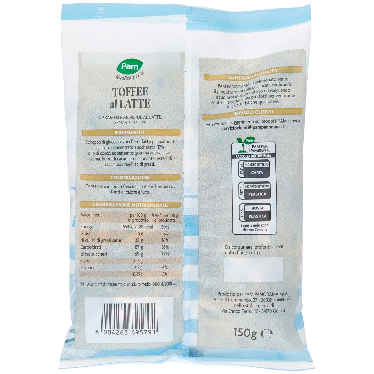 PAM Qualità per te Toffee caramelle morbide al latte 150 g – immagine 4